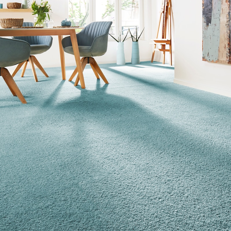 ANDIAMO Teppichboden »Verona, Velours, Made in Belgium« rechteckig 6 mm Höhe Uni Farben, Breite 400 cm oder 500 cm, strapazierfähig, pflegeleicht...