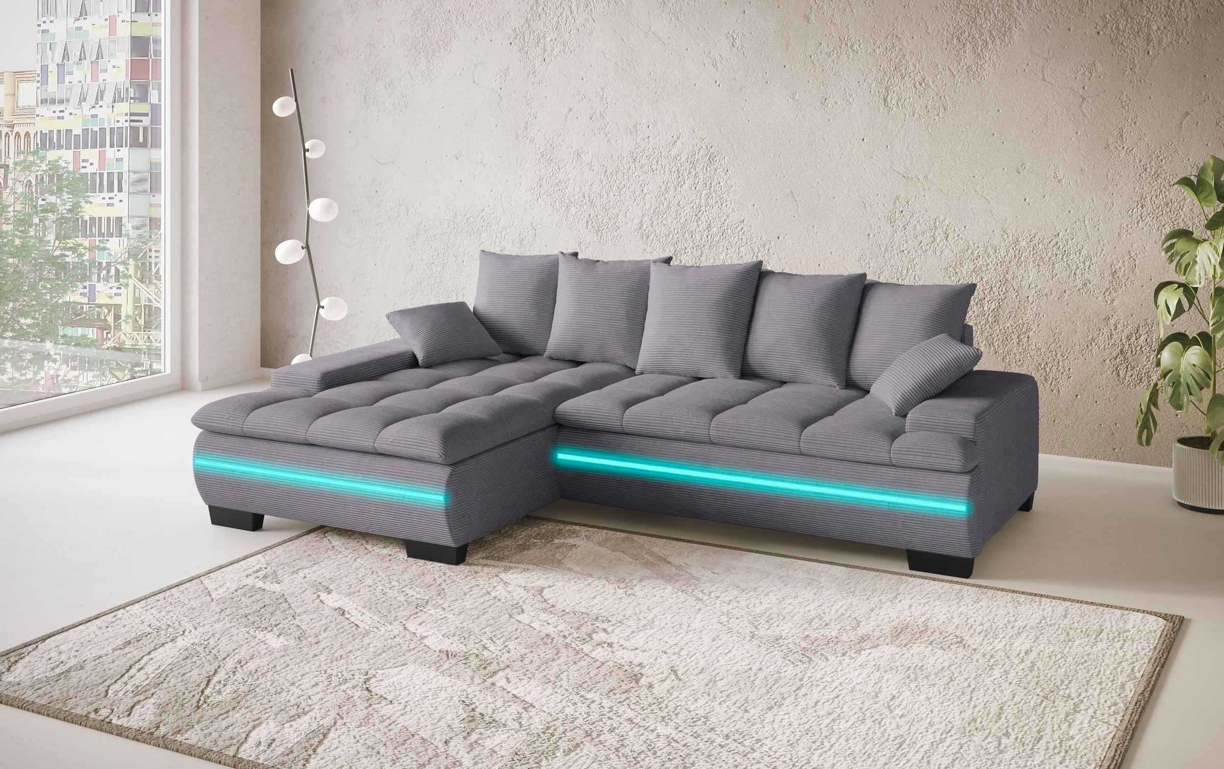 Mr. Couch Ecksofa »Haiti II, L-Form«, RGB-LED Beleuchtung, Kaltschaum, wahl günstig online kaufen