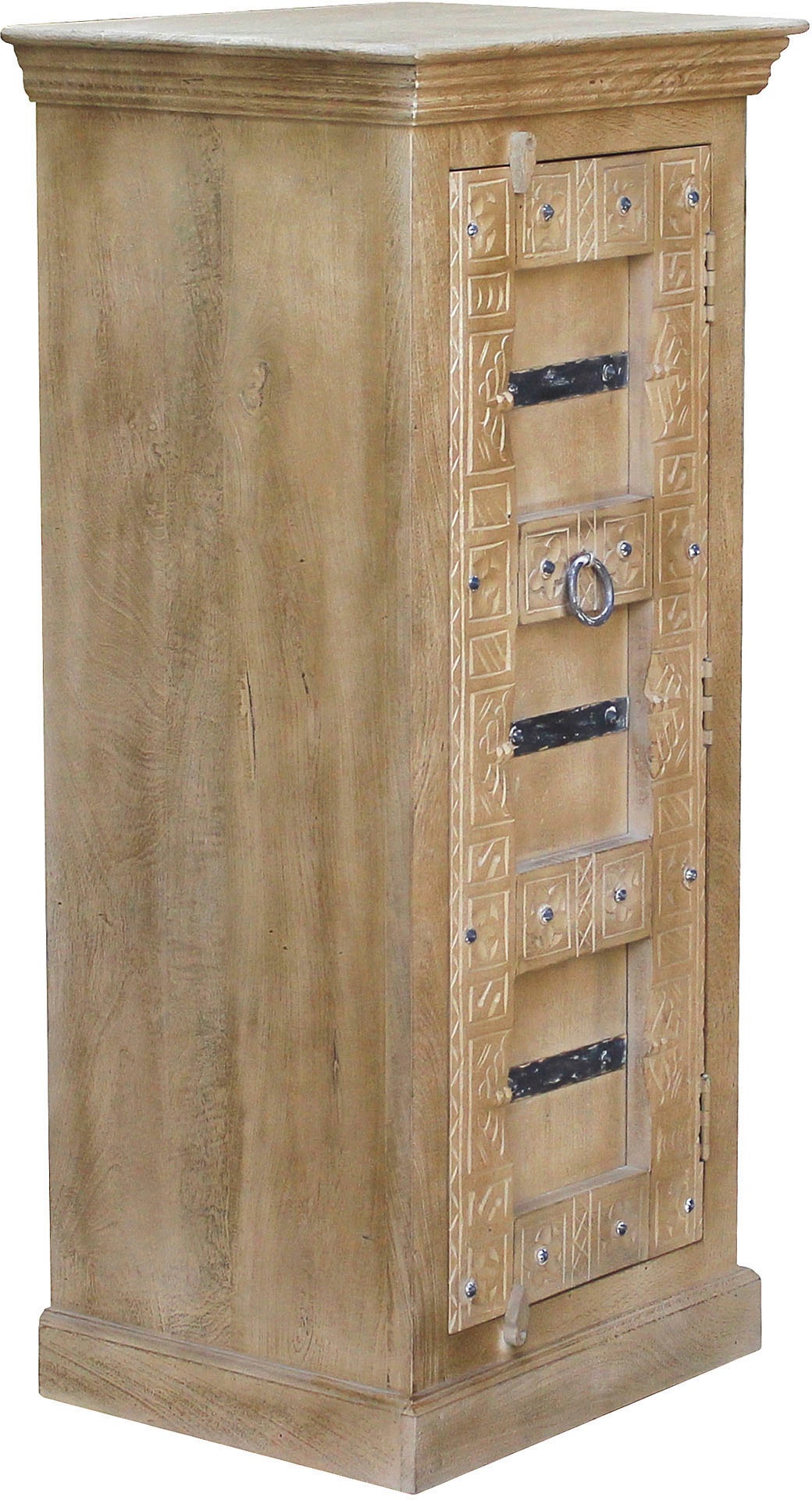 SIT Highboard »Daipur Kommode«, geschnitzte Verzierungen, schmale Kommode mit 1 Tür