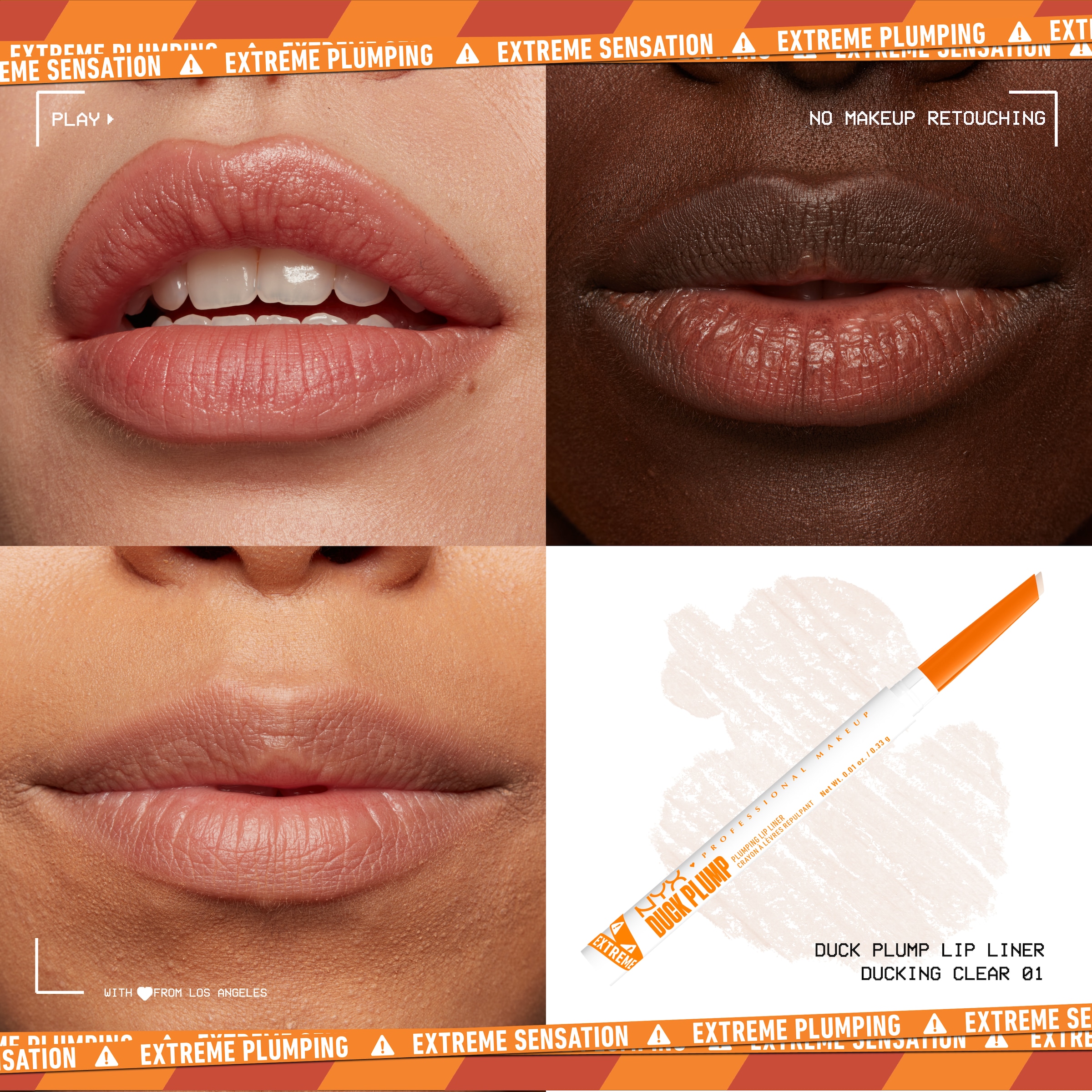 NYX Lippenstift »Professional Makeup Duck Plump Plumping Lip Liner Lippenkonturenstift«, Transparent, polstert die Lippen natürlich auf, angeschrägte Spitze.