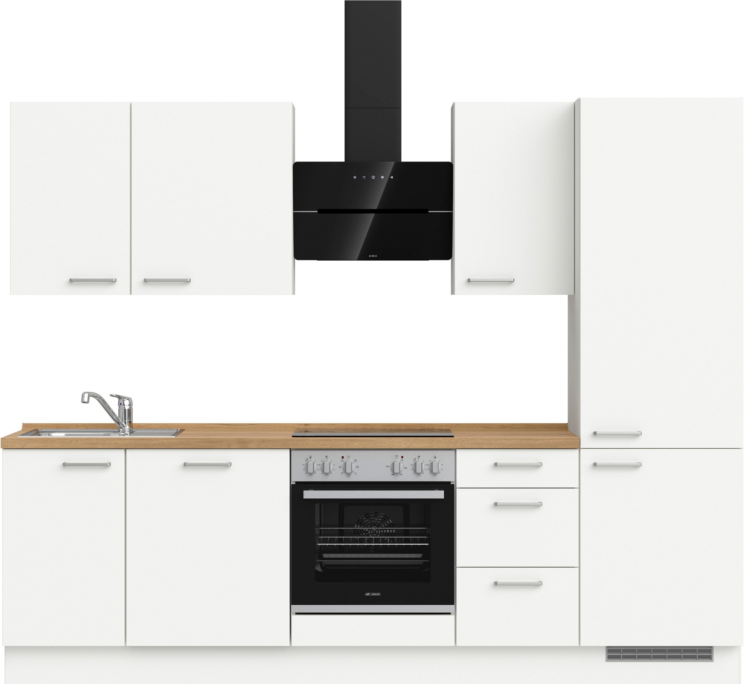 nobilia® Küchenzeile »"Touch II", NEU: individuell anpassbar mit gratis Profi-Beratung« vormontiert, Breite 270 cm, Ausrichtung wählbar, wahlw. mit E-Geräten