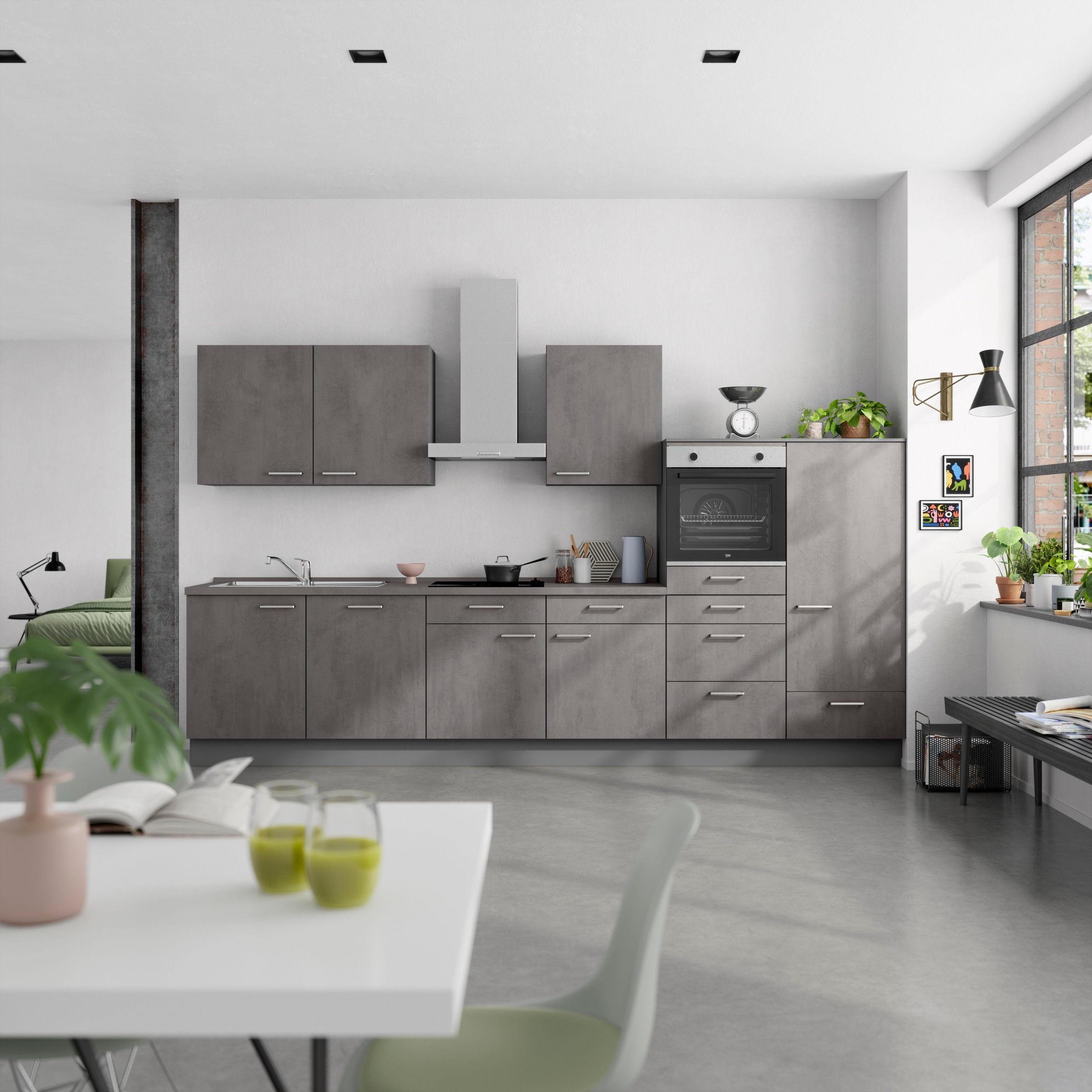 nobilia® Küchenzeile »"Riva I"« vormontiert, Ausrichtung wählbar, Breite 36 günstig online kaufen