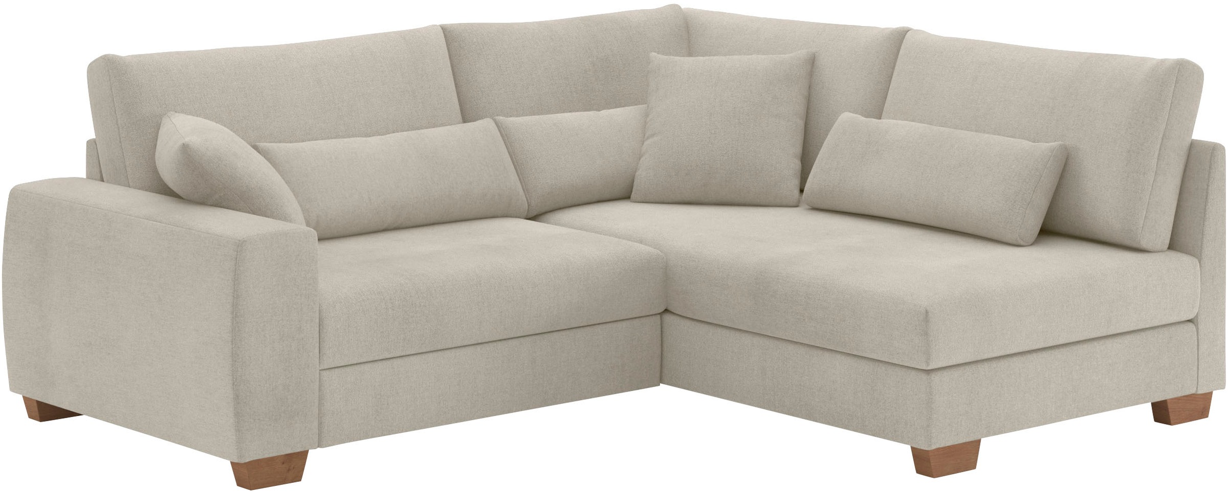 Mr. Couch Ecksofa »Helena L-Form, bis 140 kg belastbar«, mit Taschenfederkern, wahlweise mit Bettfunktion