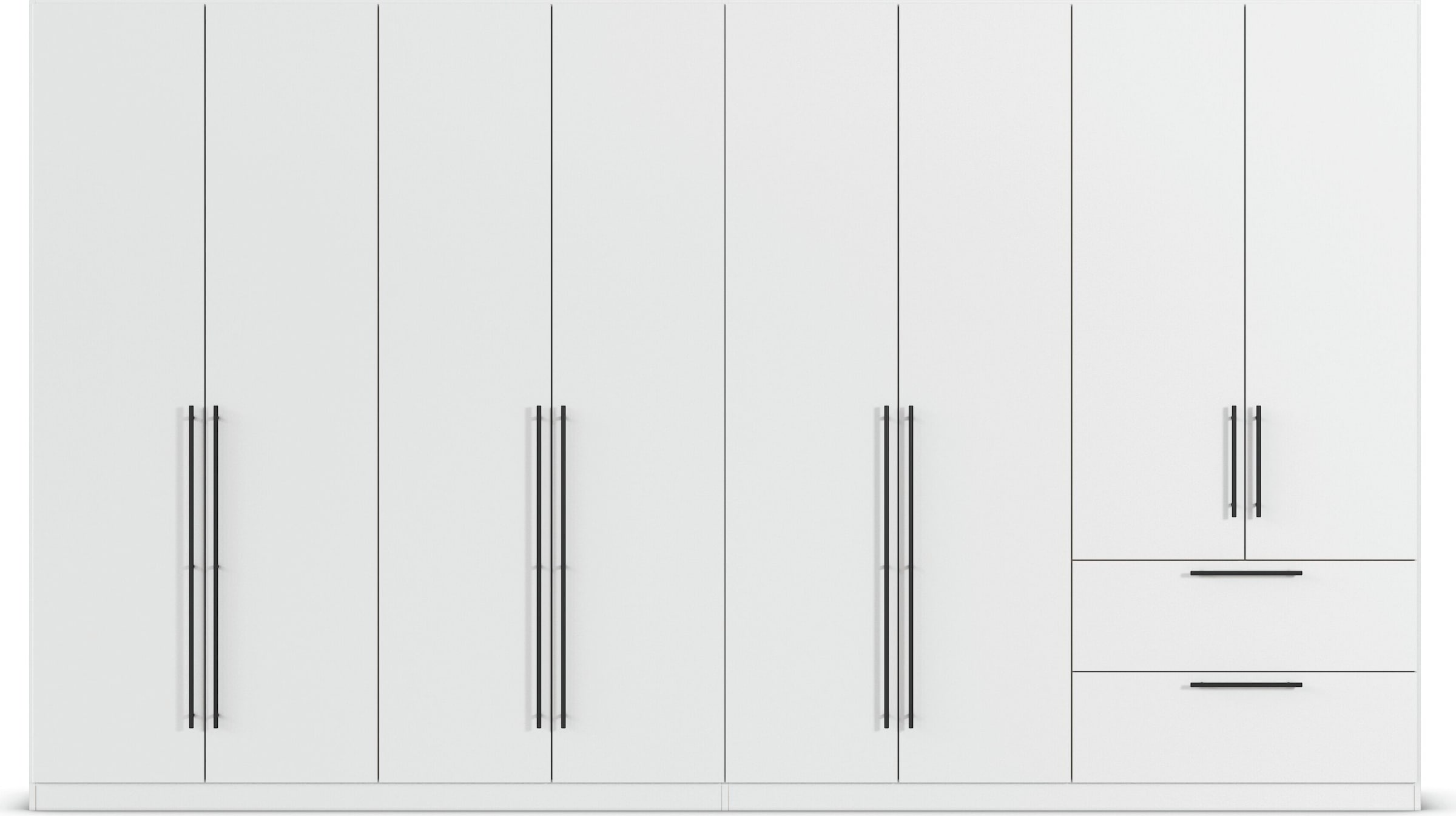 rauch Kleiderschrank »Drehtürenschrank Schrank Garderobe Wäscheschrank Schlafzimmer AVOLA«, (in 3 verschiedenen Ausstattungen BASIC/CLASSIC/PREMIUM), mit hochwertigen Stangengriffen aus Metall in Schwarz MADE IN GERMANY