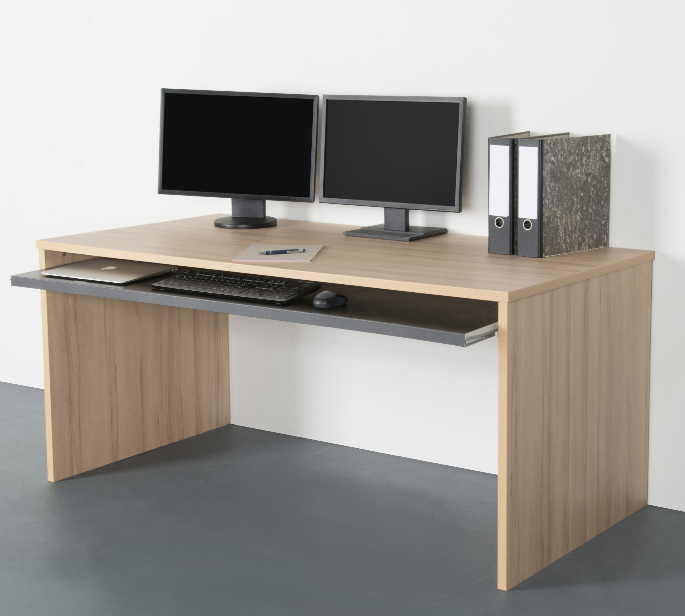 VOGL Möbelfabrik Schreibtisch »Barrie«, 2-farbiger Tablarauszug, Breite 137 cm, Made in Germany