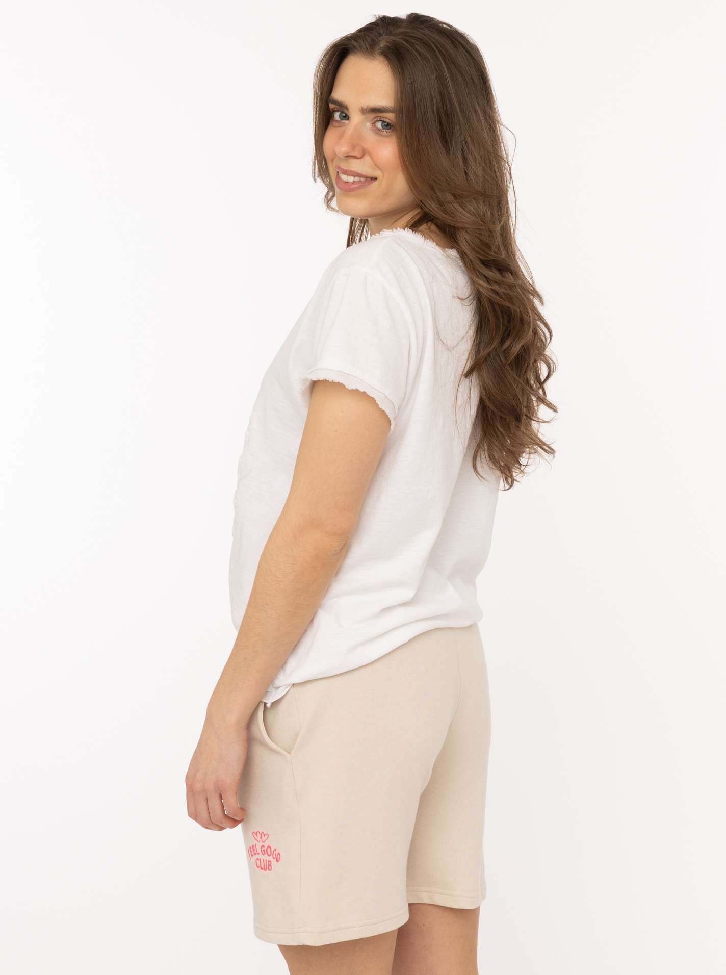 Zwillingsherz Sweathose »"Feel Good Club"«  leichtes Sweatmaterial, Stickerei, Eingriffstaschen