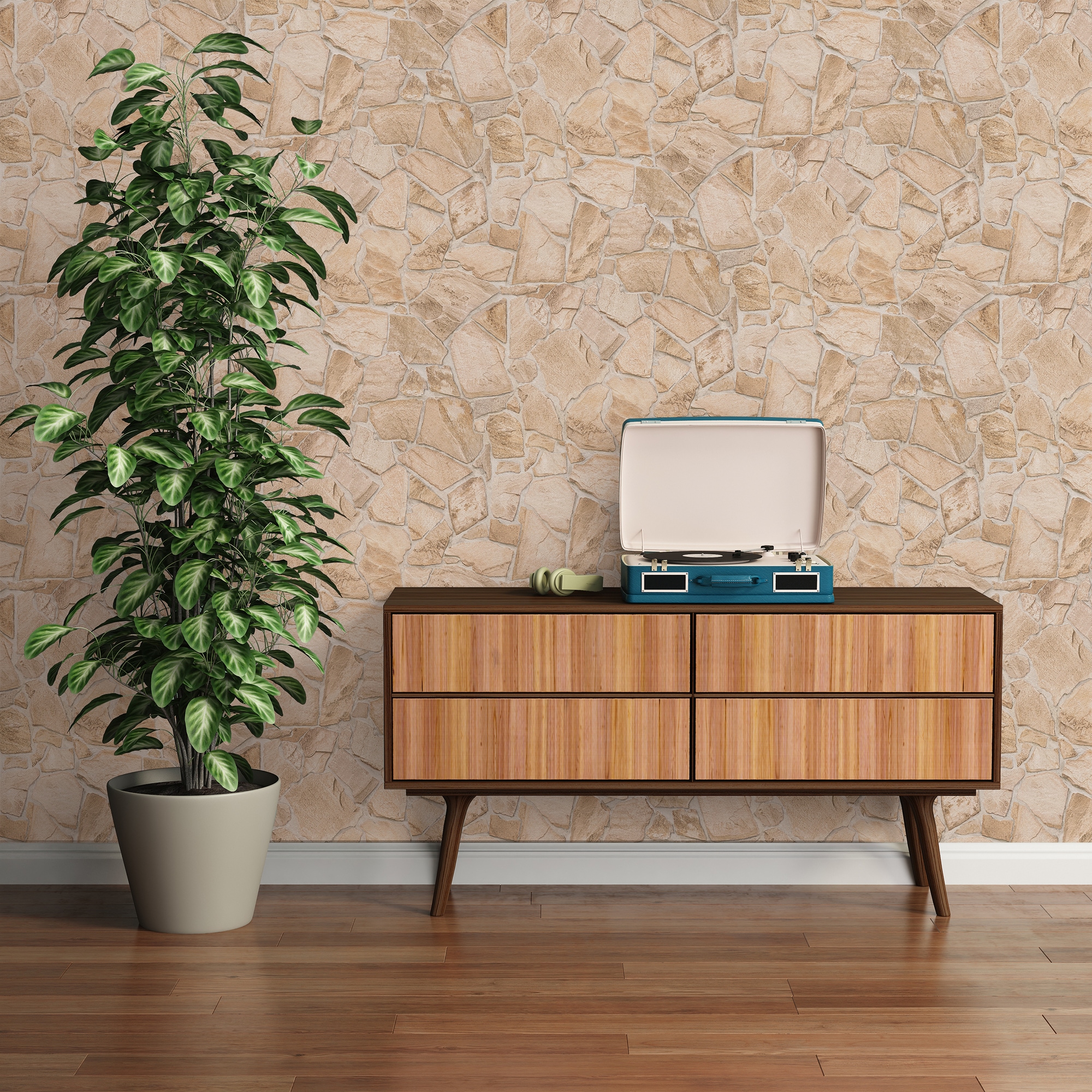 A.S. Création Vliestapete »Terra Tapete Steinoptik«, matt-gemustert-neutral, Stein-Tapete Steinwand Naturstein 3d-Optik Tapeten Wohnzimmer modern