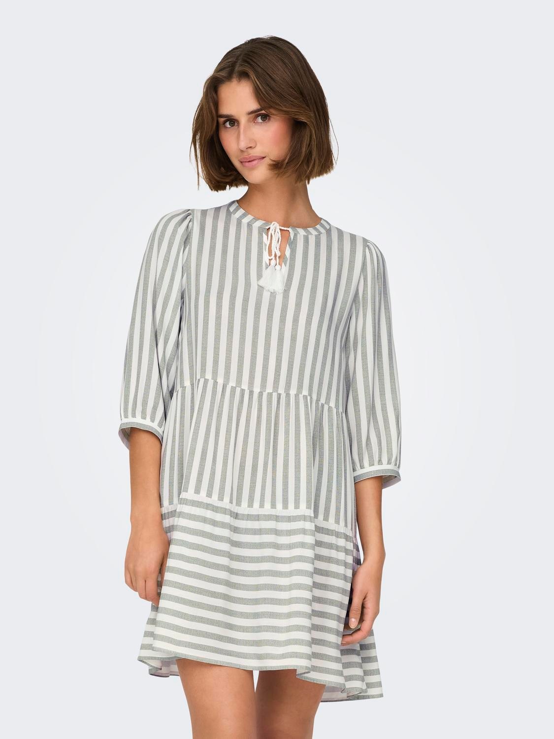 ONLY Tunikakleid »ONLKAYA 3/4 PUFF SHORT DRESS WVN NOOS«, mit Volant im Tunika Style