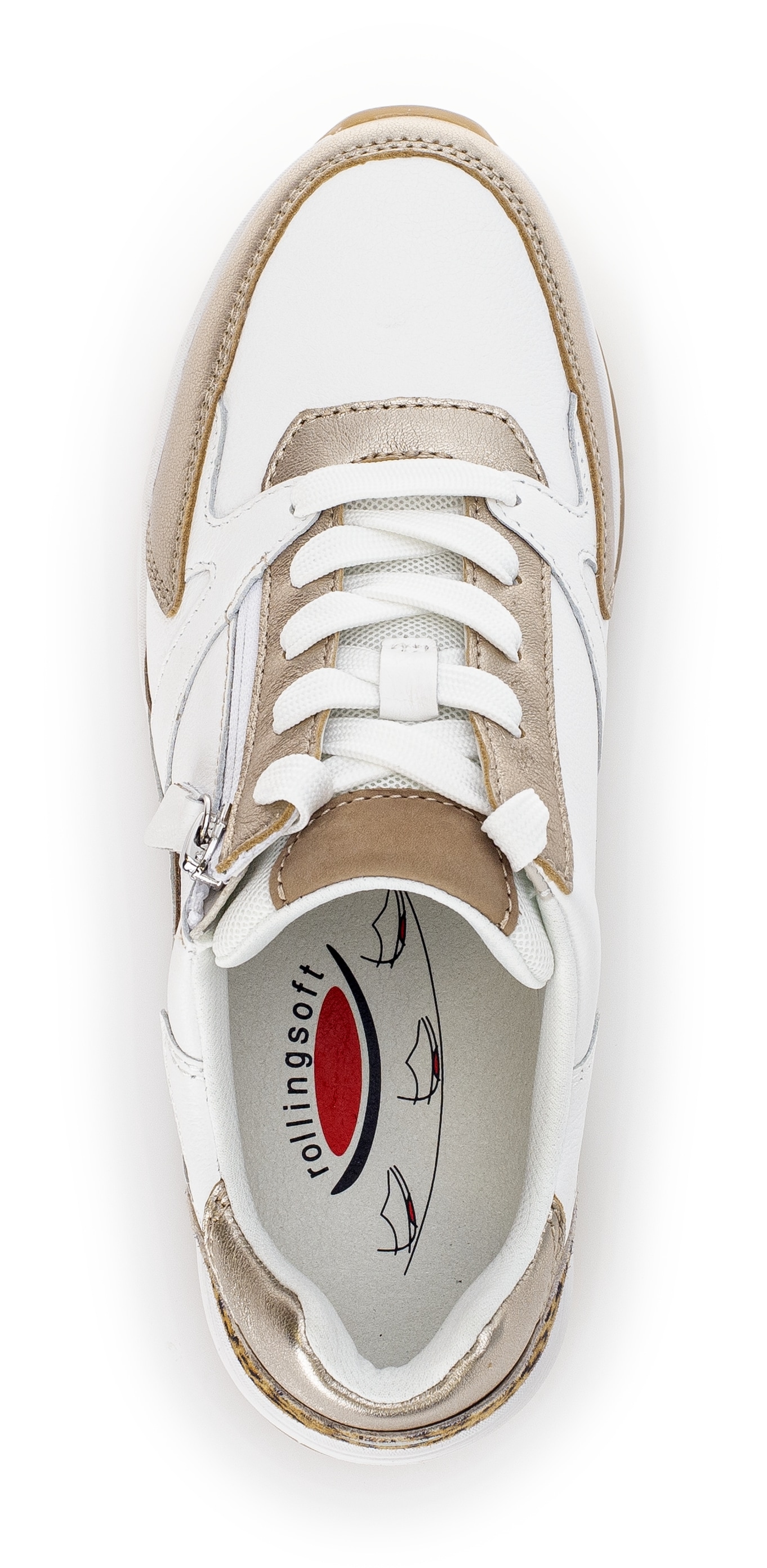 rollingsoft Keilsneaker  , Freizeitschuh, Halbschuh, Schnürschuh mit Kontrastbesätzen