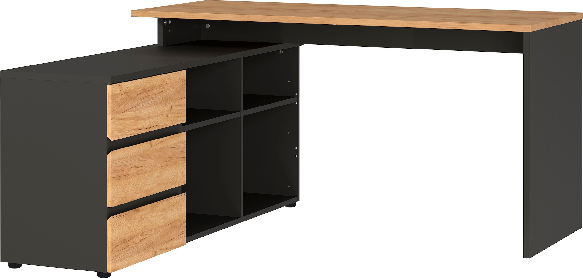 GERMANIA Eckschreibtisch »GW-Lissabon Winkelschreibtisch«, mit integriertem Sideboard, rechts oder links montierbar