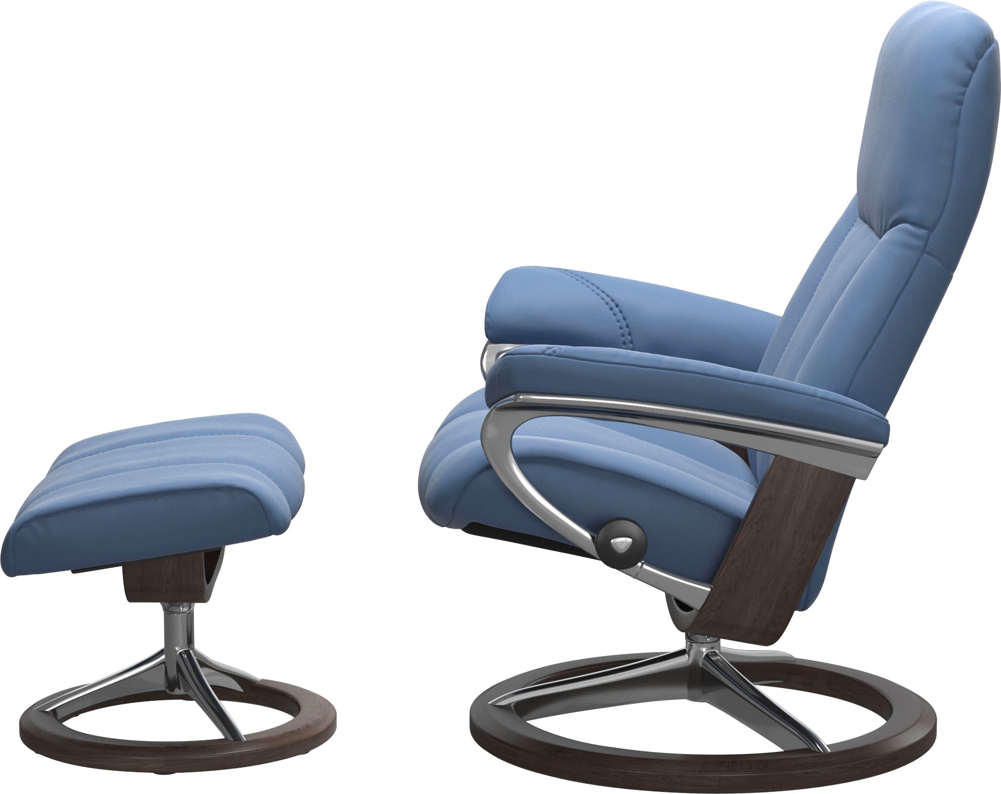 Stressless® Relaxsessel »Consul«, (Set, Relaxsessel mit Hocker), mit Hocker, mit Signature Base, Größe M, Gestell Wenge