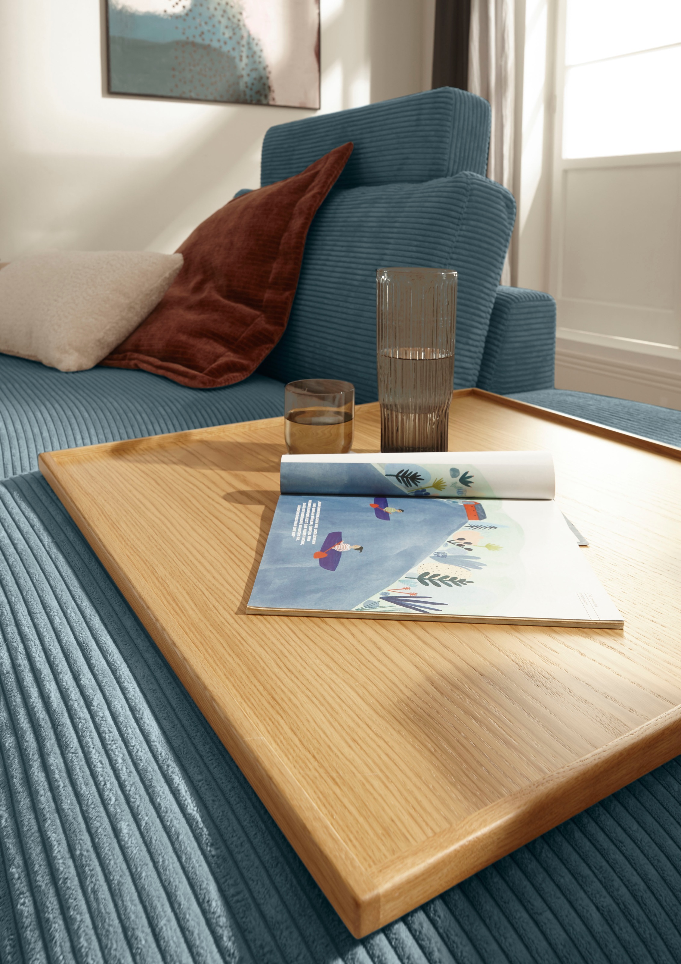 Musterring Wohnlandschaft »Lucia U-Form«, Cord-Bezug, inklusive Kopfstütze, Gesamtbreite 524 cm