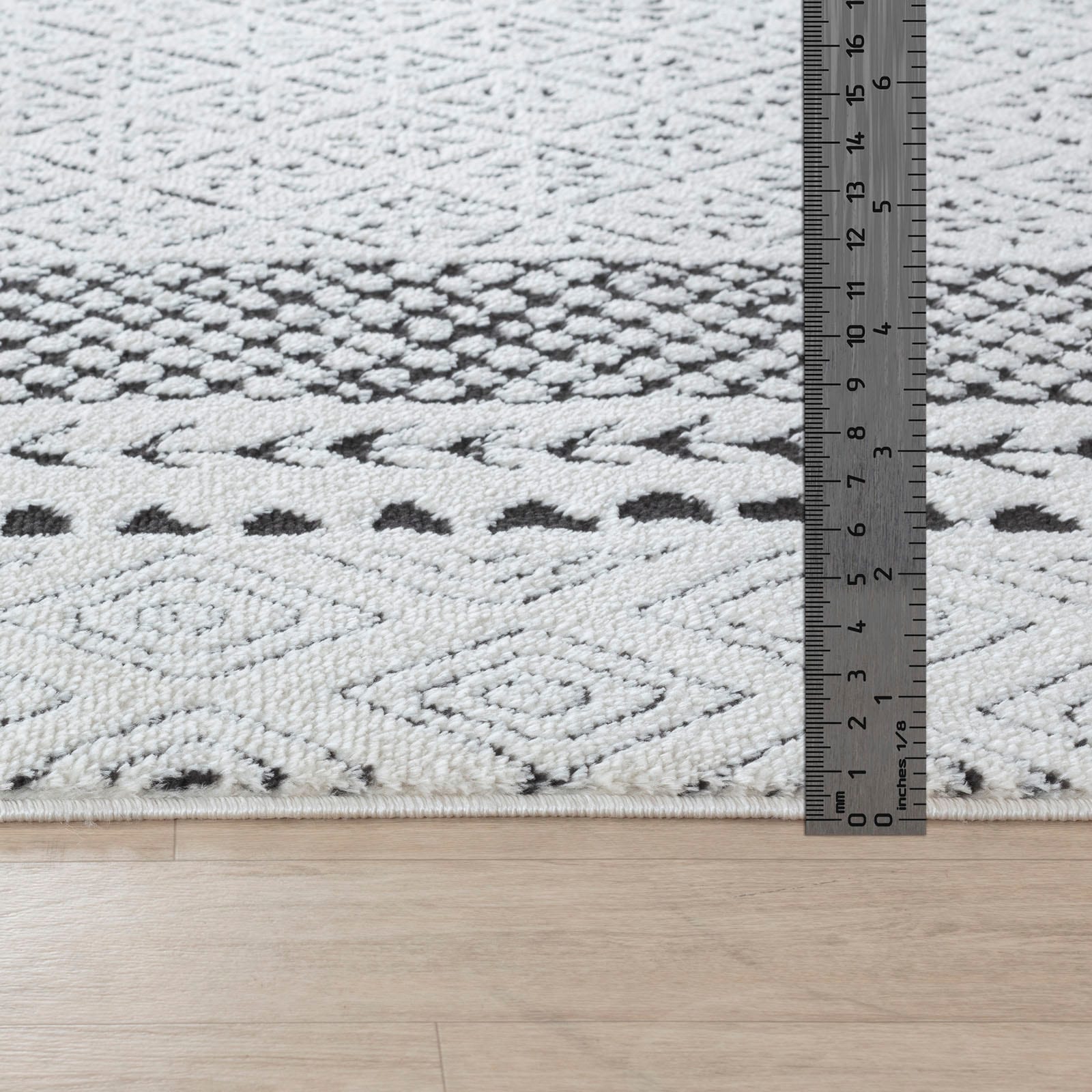 Livabliss Teppich »MONACO«, rechteckig, 14 mm Höhe, Skandinavischer Teppich, Kurzflor Boho-Wohnzimmerteppich