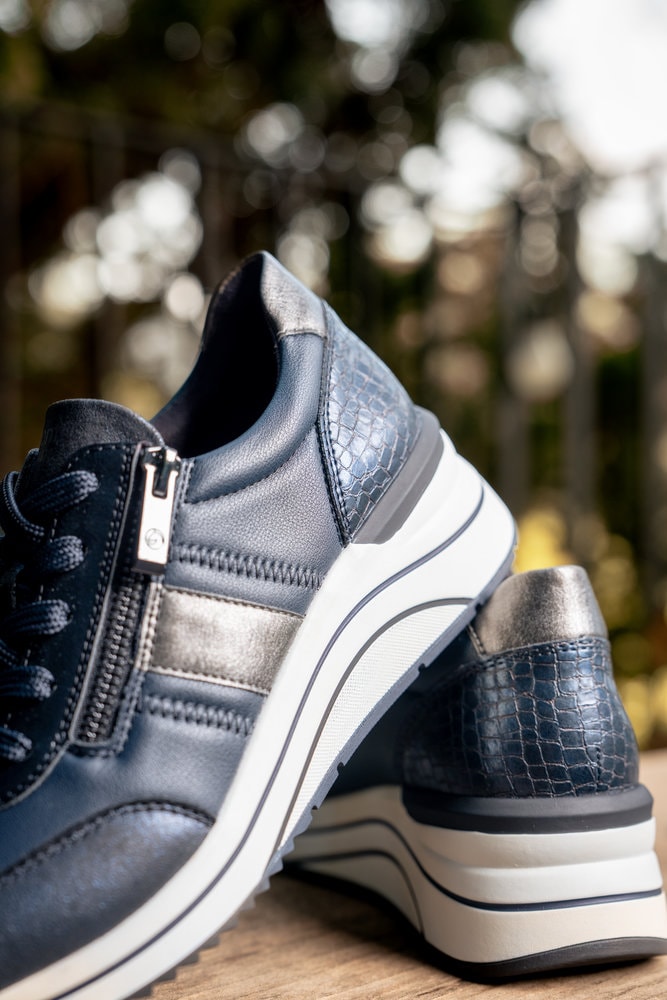 Remonte Keilsneaker  Halbschuh, Freizeitschuh, Schnürer mit praktischem Außenreißverschluss