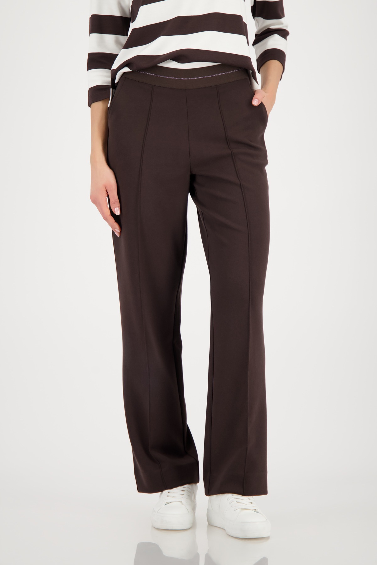 Monari Jogger Pants »Basic Lurex«  elastischer Bund mit Glitzerstreifen, Straight Fit
