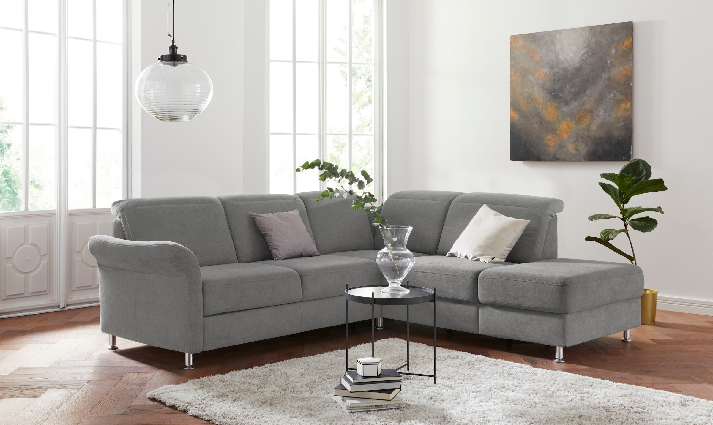 sit&more Ecksofa »Darwin L-Form«, inklusive Federkern, wahlweise mit Kopfte günstig online kaufen