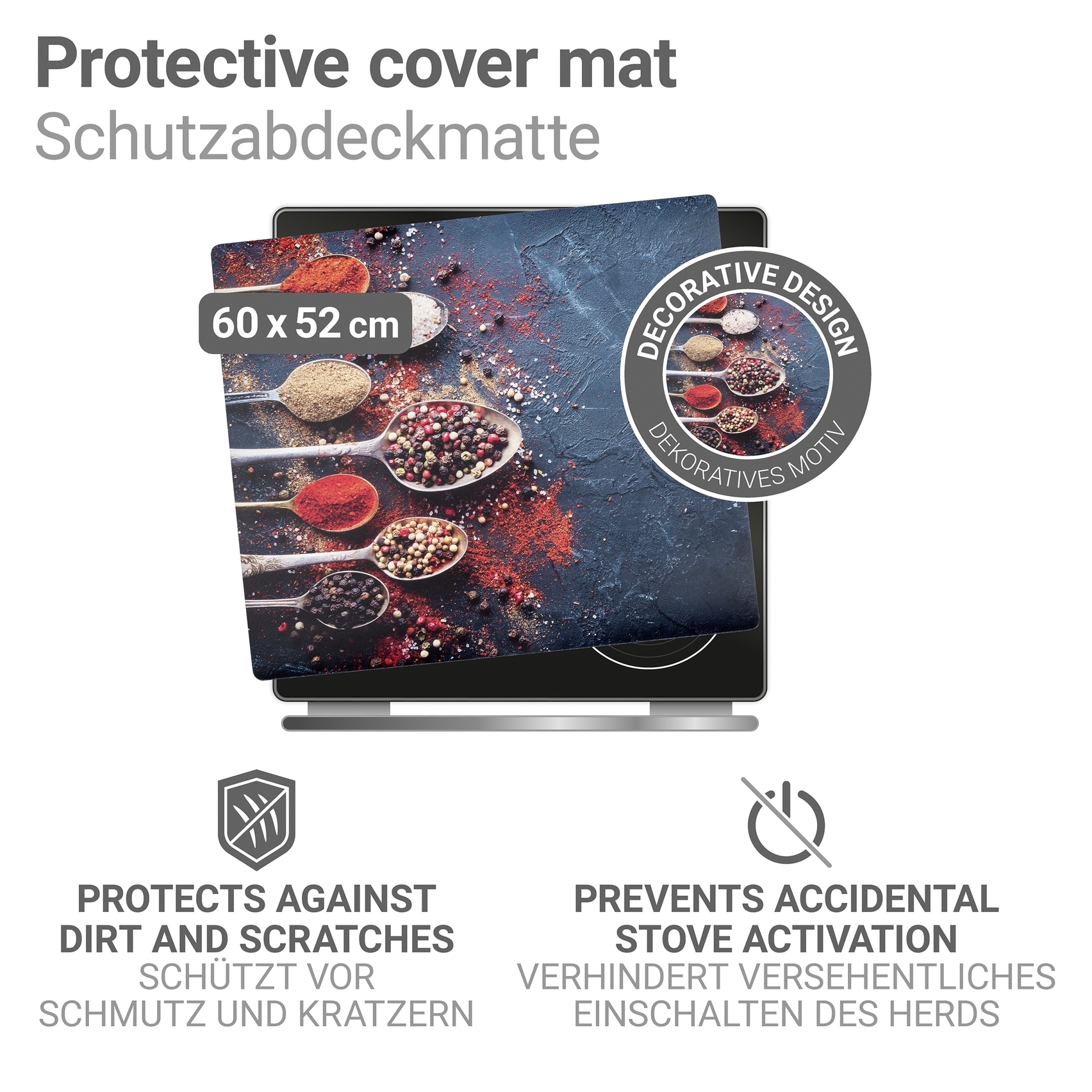 WENKO Herd-Abdeckplatte »Modell Pikant« Schutzmatte, Abdeckmatte für Kochfelder, Induktionsschutzmatte