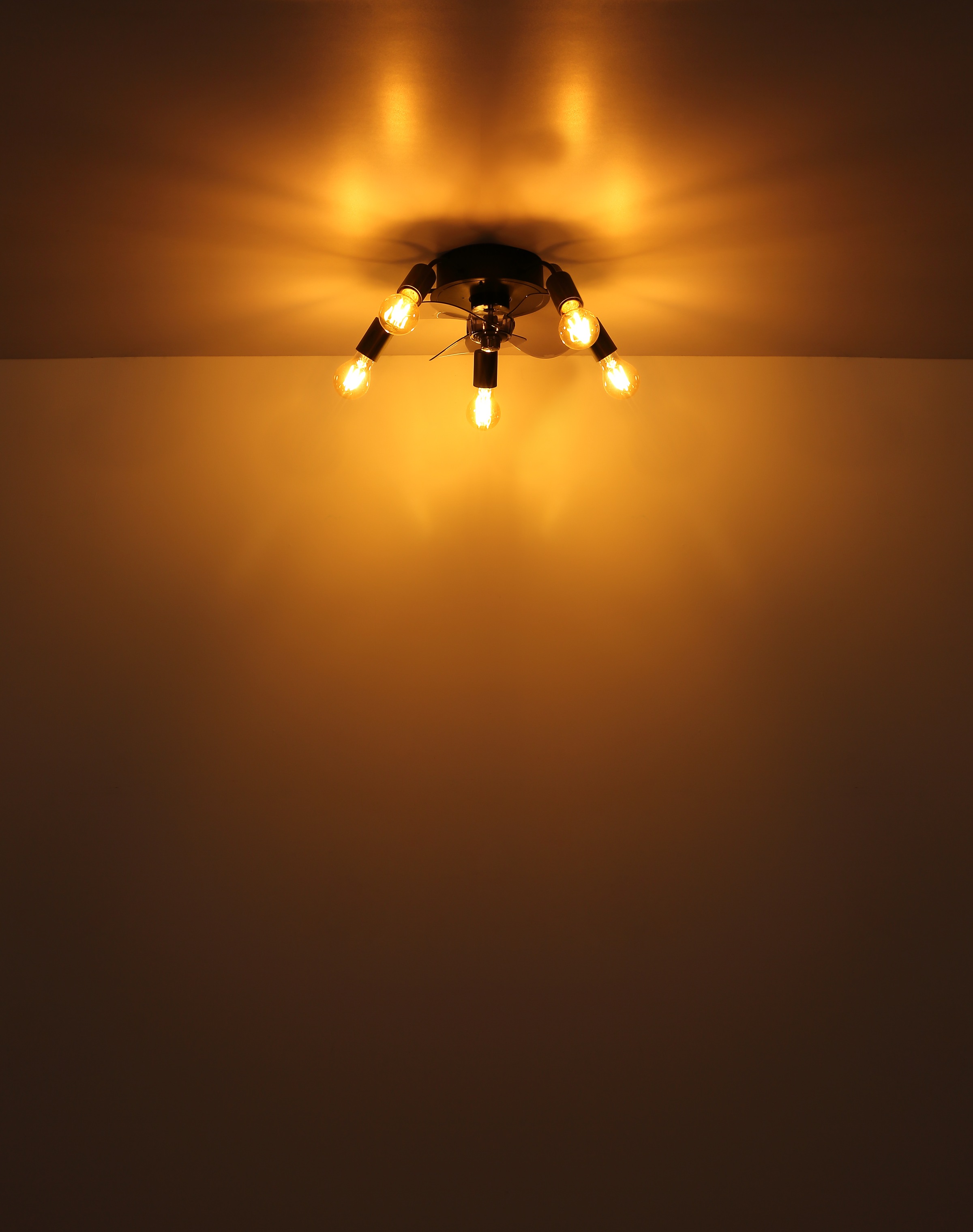 GLOBO LIGHTING Deckenleuchte »ALISHA«, Leuchtmittel E27 | ohne Leuchtmittel, Ventilator / Wohnbereich / Schlafzimmer / rund / schwarz / 3 Flügel