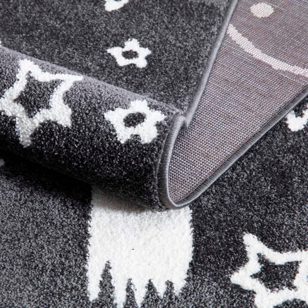 Carpet City Kinderteppich »ANIME912«, rechteckig, 11 mm Höhe, Kinderzimmer Teppich Modern mit Mond, Blumen, Wolken, Creme, Multi