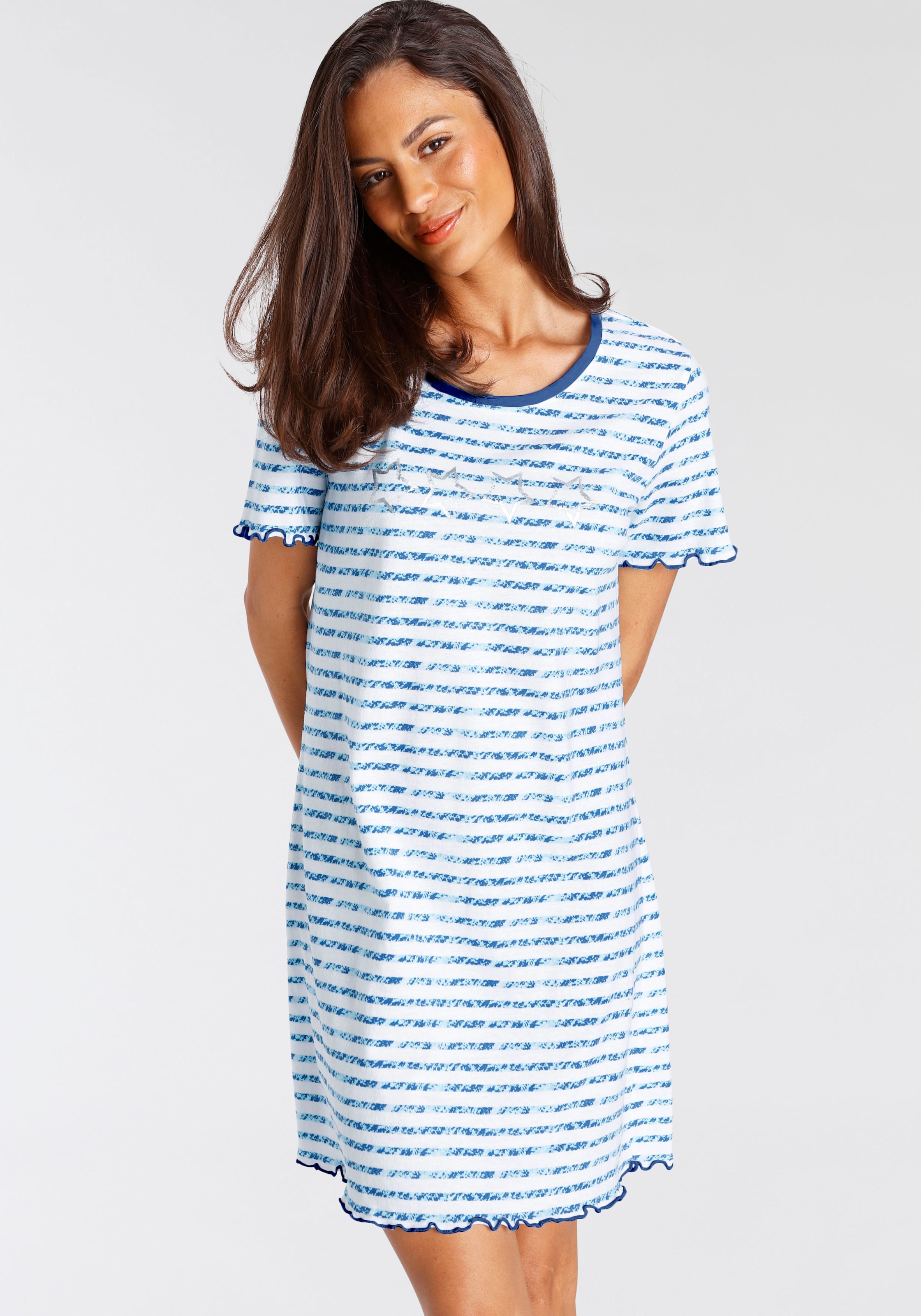 Vivance Dreams Sleepshirt, mit Kräuselsaum