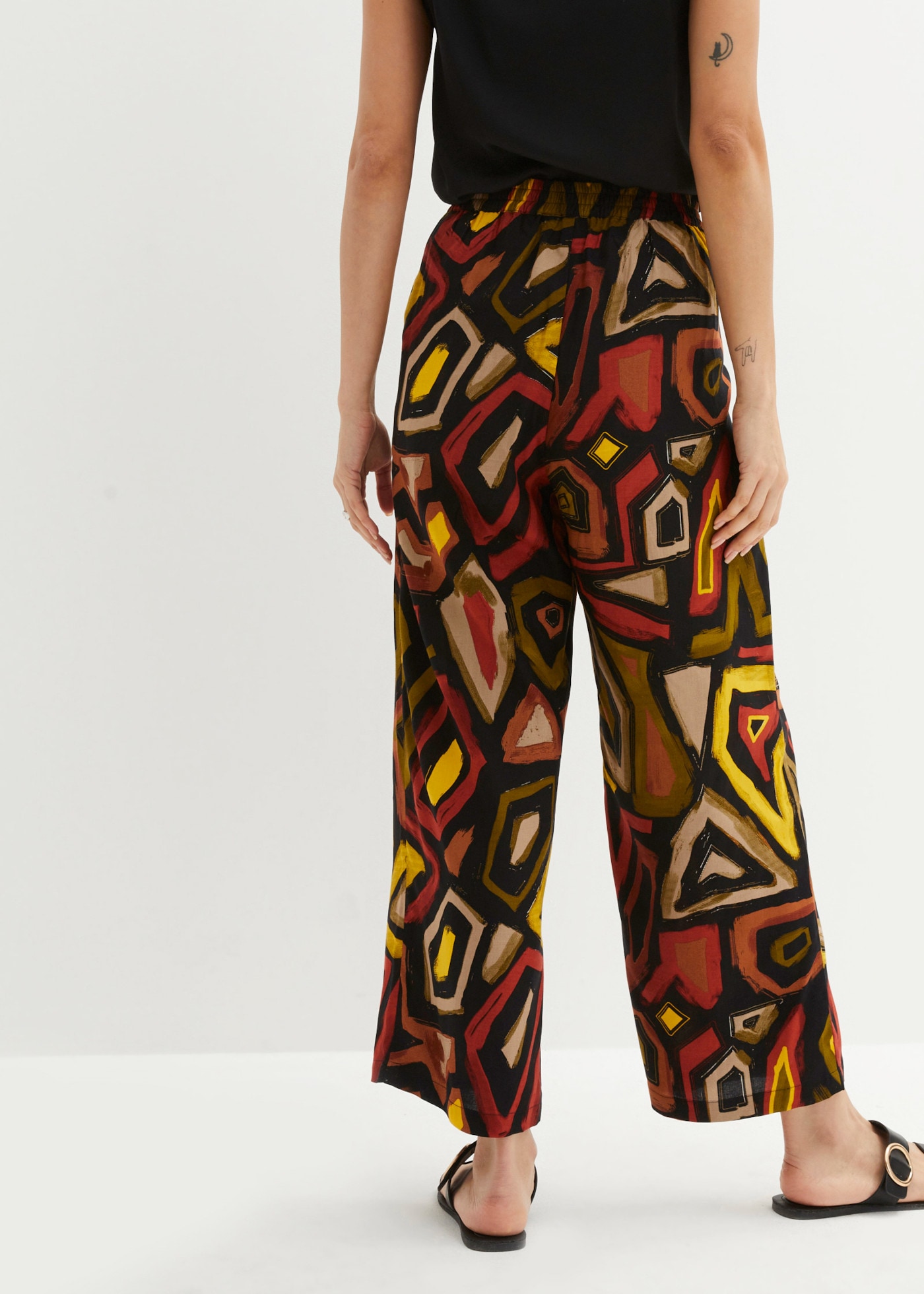 bonprix Culotte  Loose Fit, leichtes Viskosematerial, mit auffallendem Muster