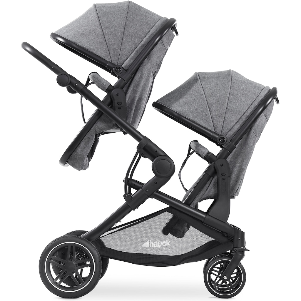 Hauck Geschwisterwagen »Atlantic Twin, melange grey«, 30 kg