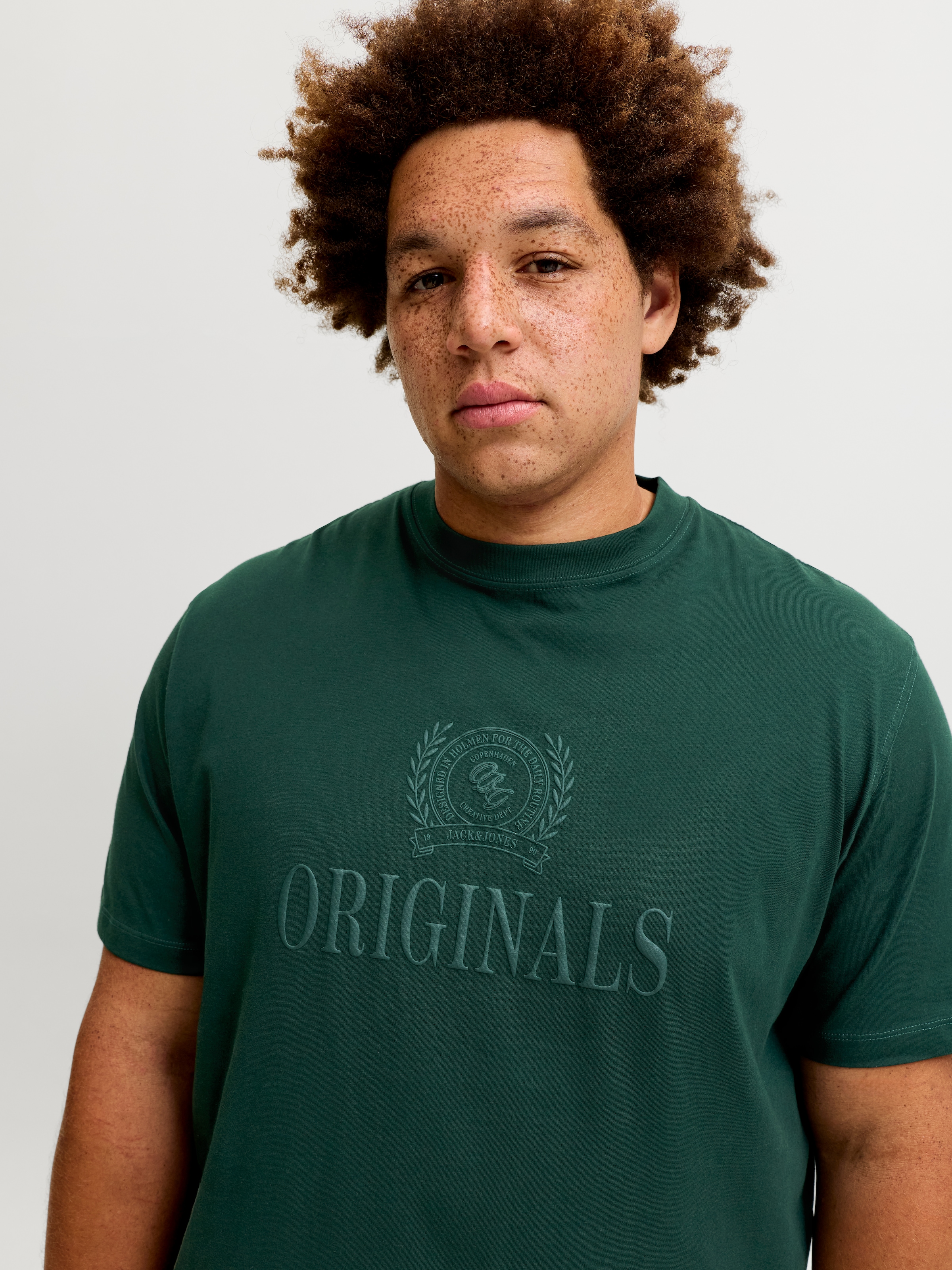 Jack & Jones PlusSize T-Shirt »JORFREDERIKSBERG MONOGRAM TEE SS CN PLS« Baumwolle,