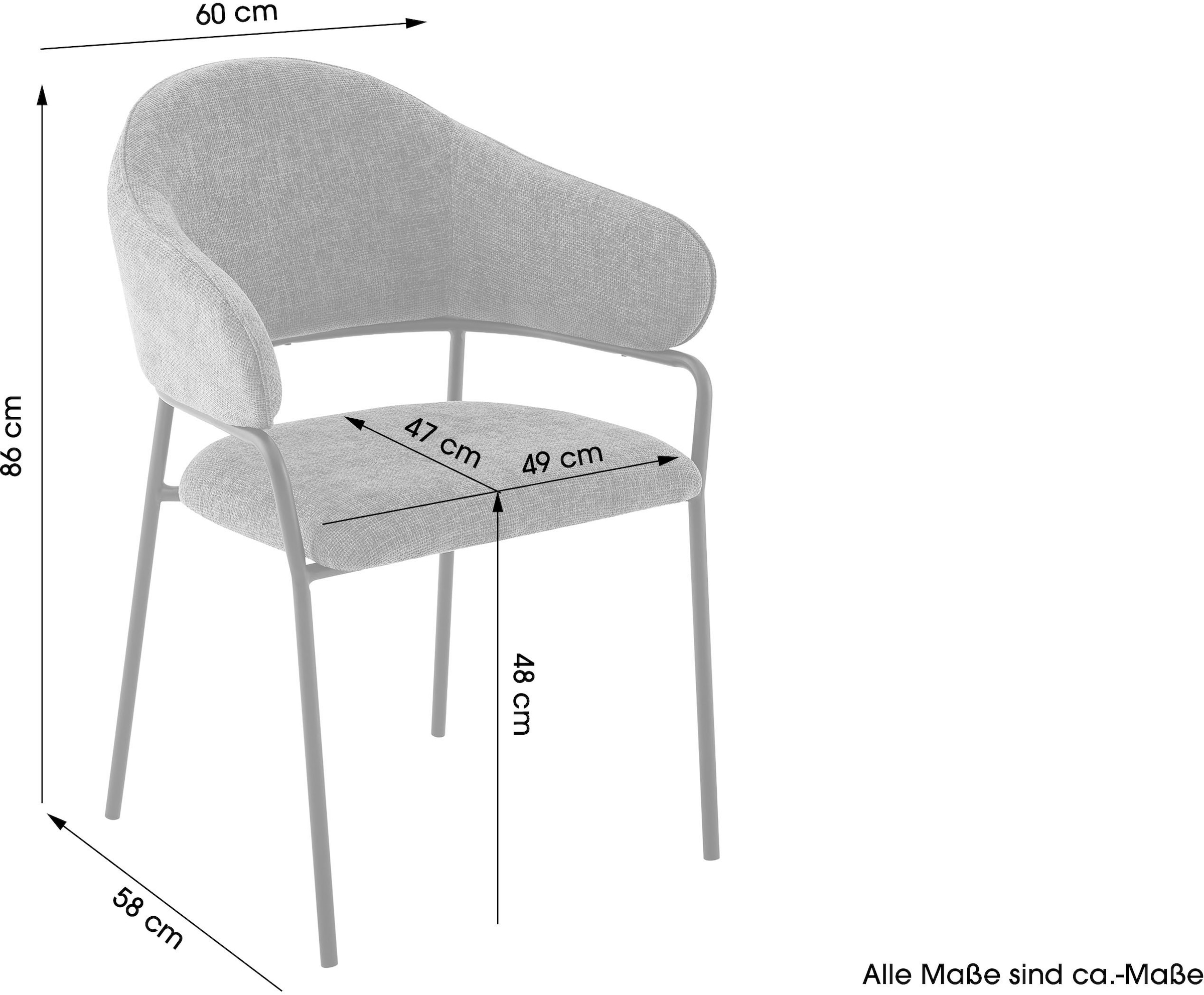 byLIVING Esszimmerstuhl »Curve« (Set) 2 Stk.moderner Stoff Stuhl mit gemütlichem Sitzkomfort, verschiedene Farben.