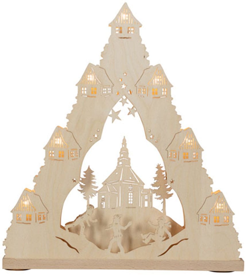 Weigla Dekolicht Weihnachtsdeko«, Winterspaß, - online beleuchtetes »Tannenbaum flammig-flammig, 1 Fensterbild bestellen