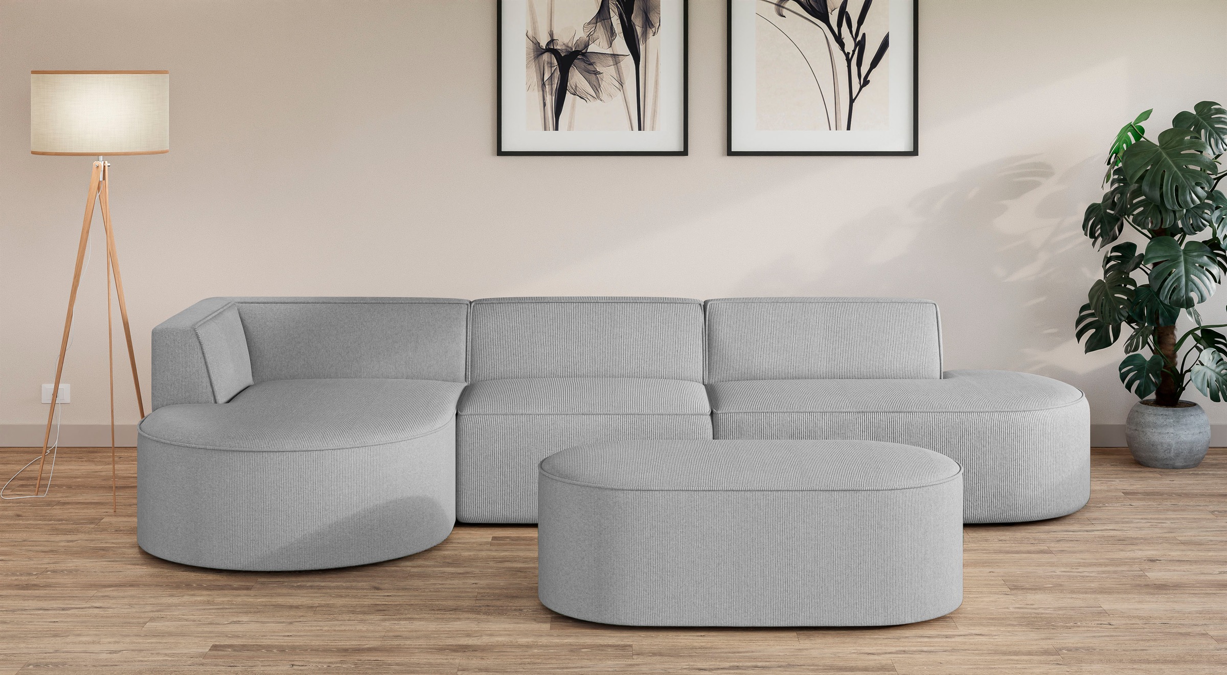 OTTO home Ecksofa »EIVIND Designer Sofa mit Ottomane rechts/links, B/T/H: 3 günstig online kaufen