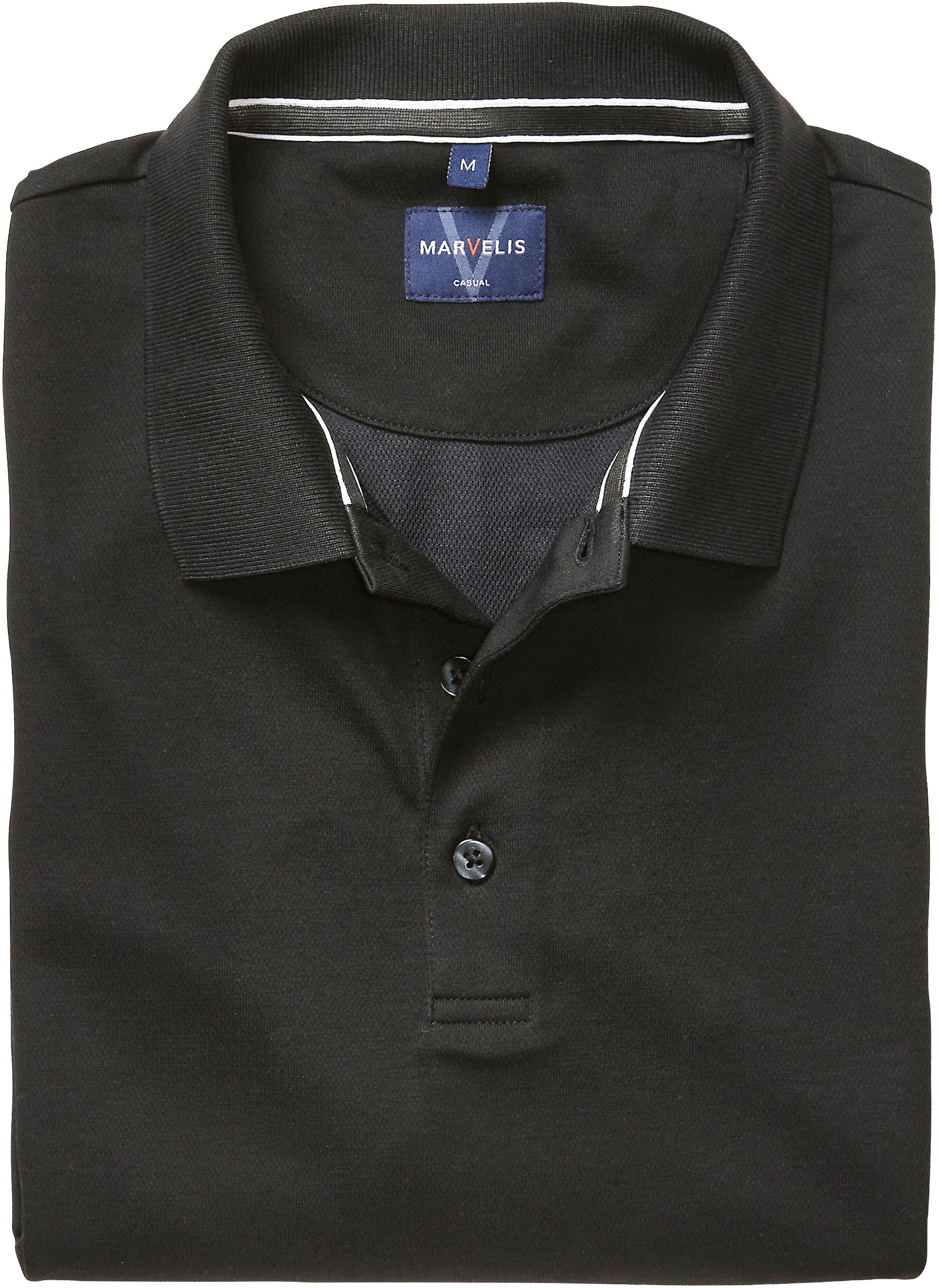 MARVELIS Langarm-Poloshirt