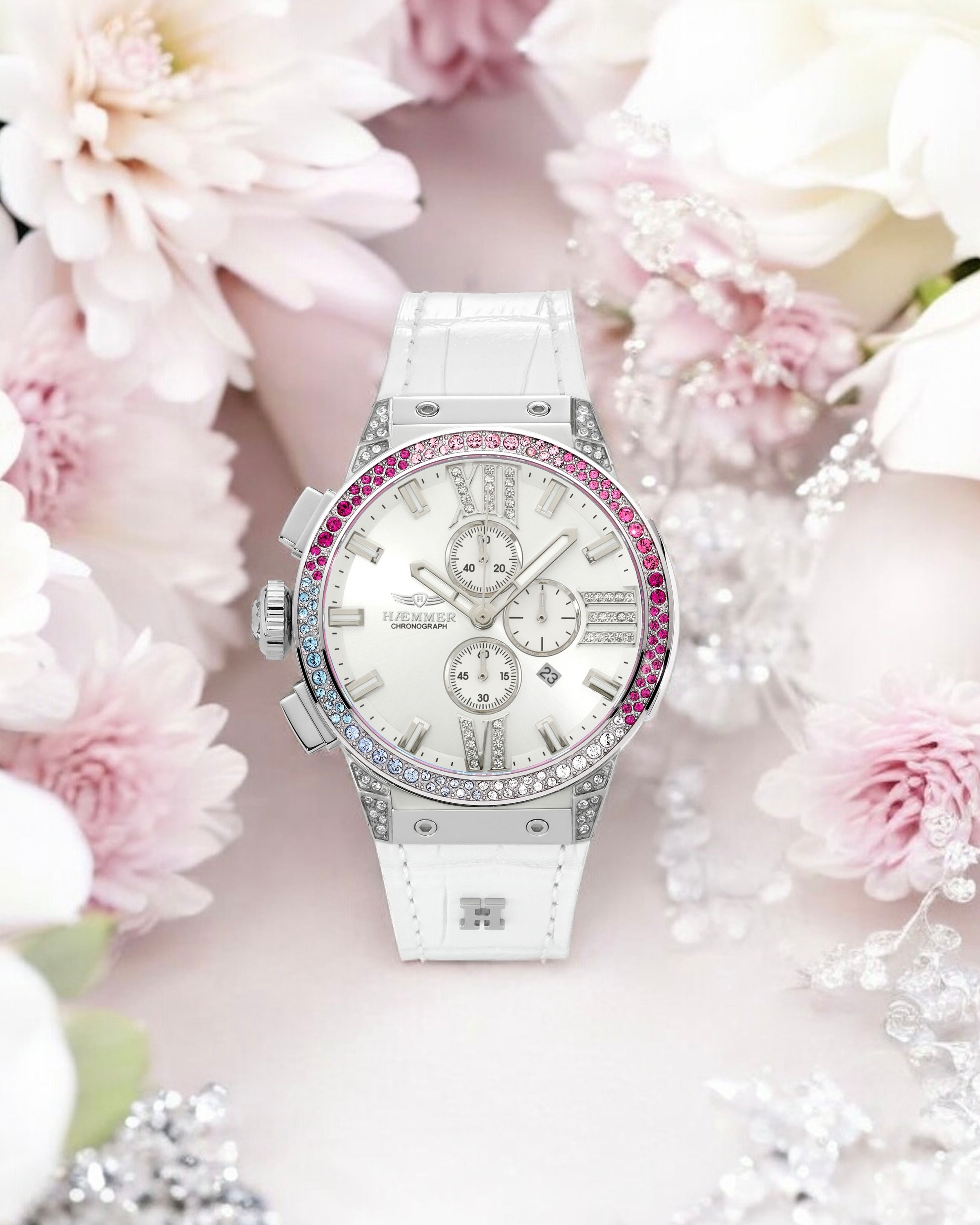 HAEMMER GERMANY Chronograph »EMINENT«, Quarzuhr, Armbanduhr, Damenuhr, analog, Tag, Stoppfunktion