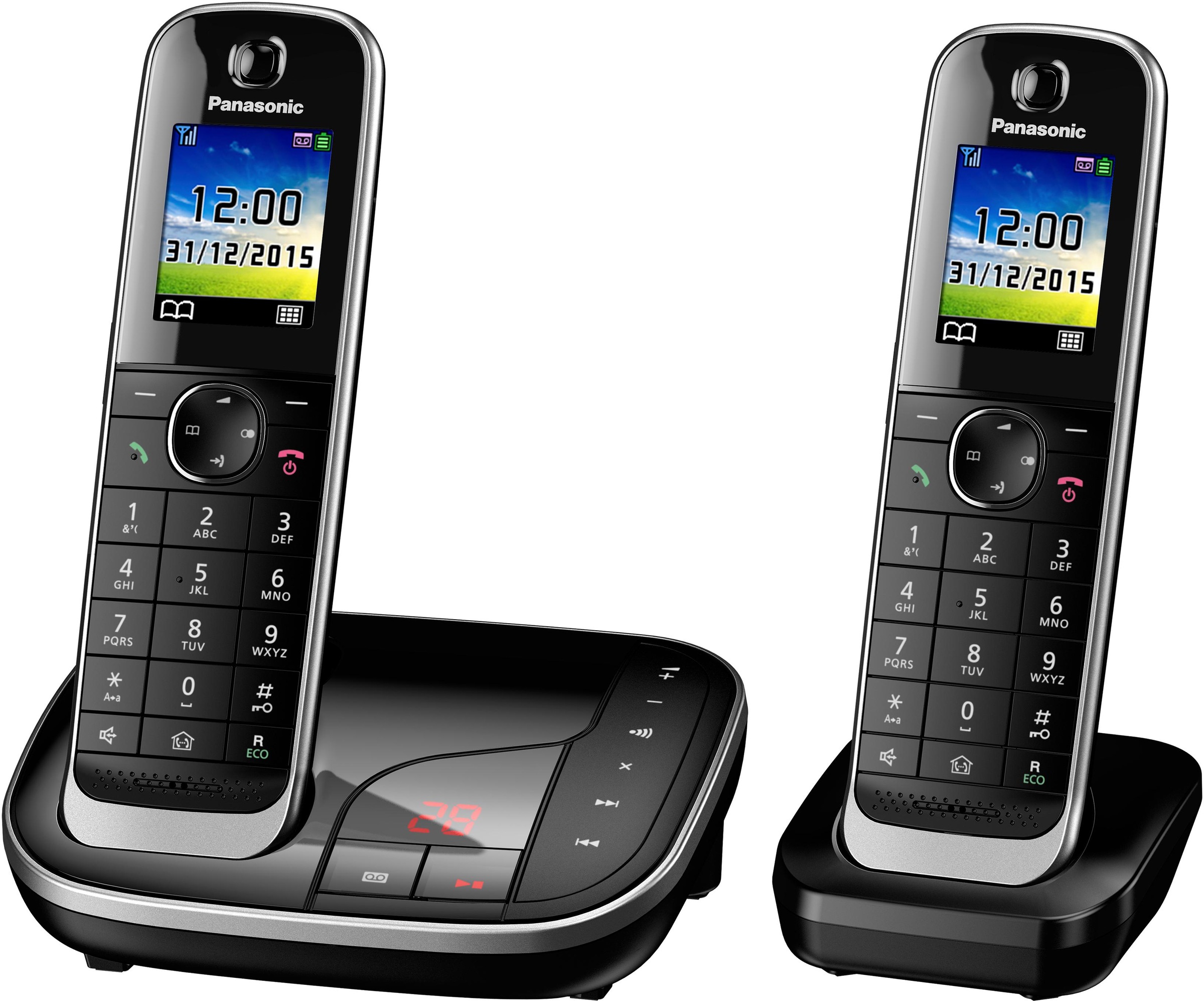 Panasonic Schnurloses DECT-Telefon »KX-TGJ322«, (Mobilteile: 2), mit Anrufbeantworter, Weckfunktion, Freisprechen