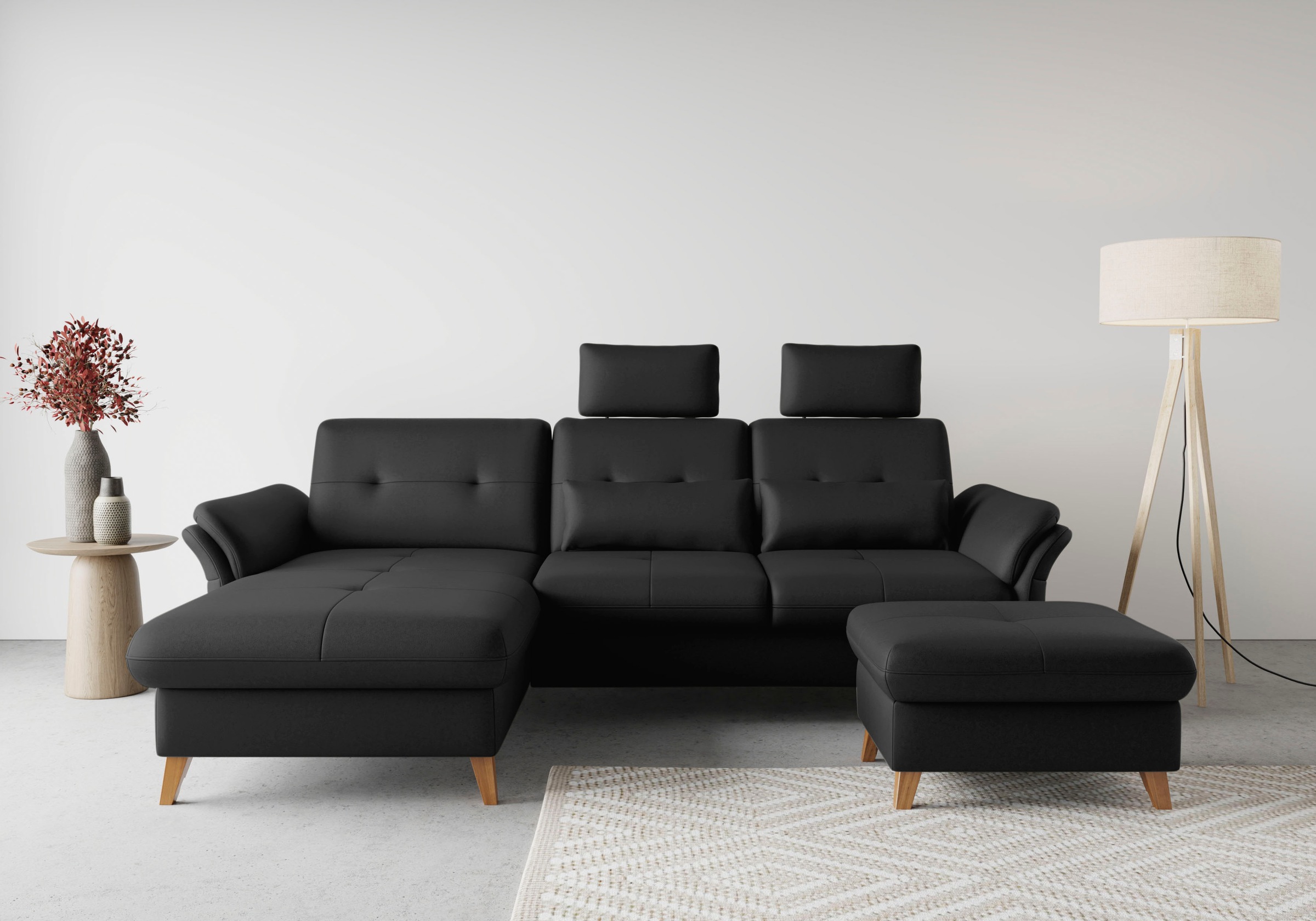 sit&more Ecksofa »Göteborg«, Sitztiefenverstellung und Federkern, wahlweise mit Bettfunktion