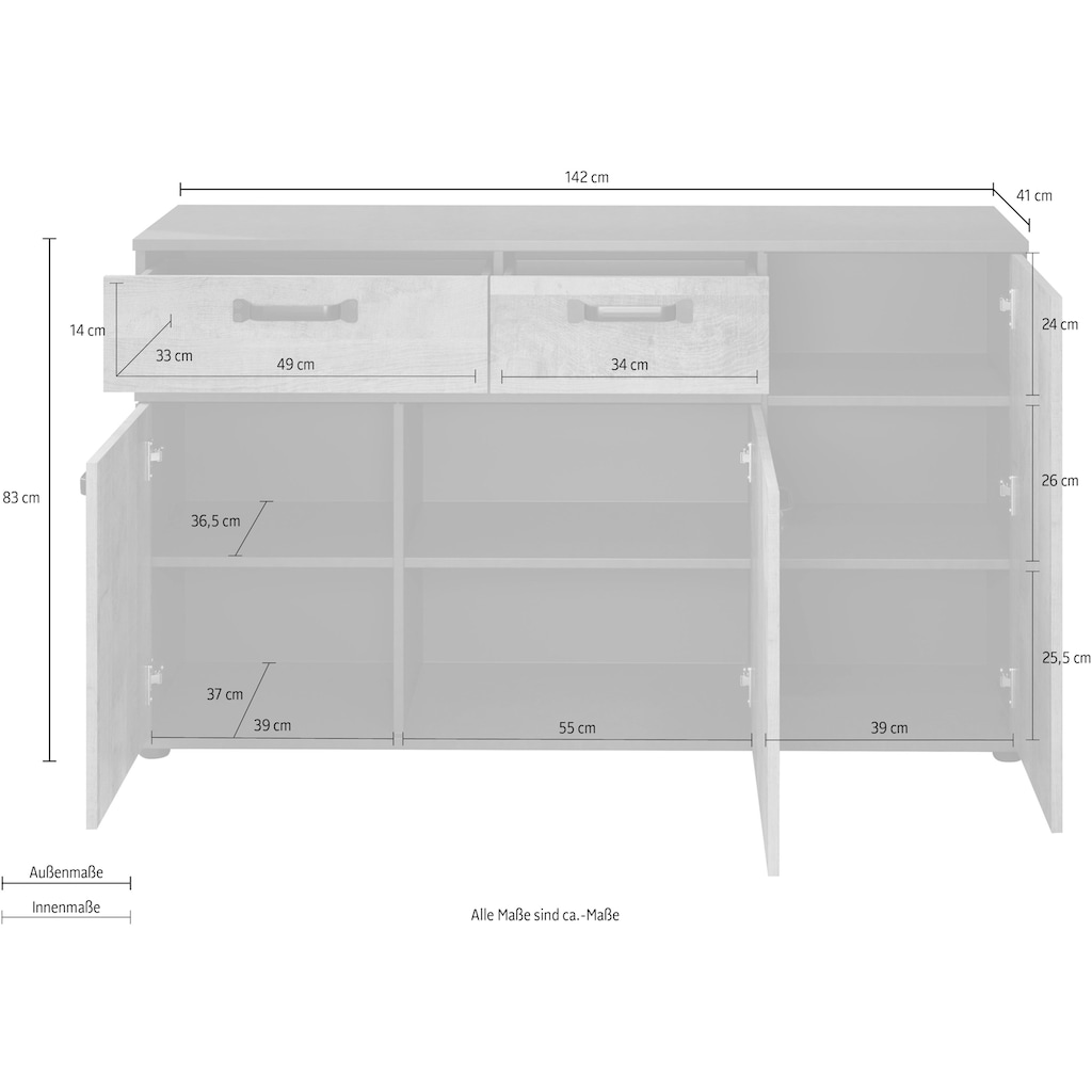 trendteam Sideboard »Stripe«