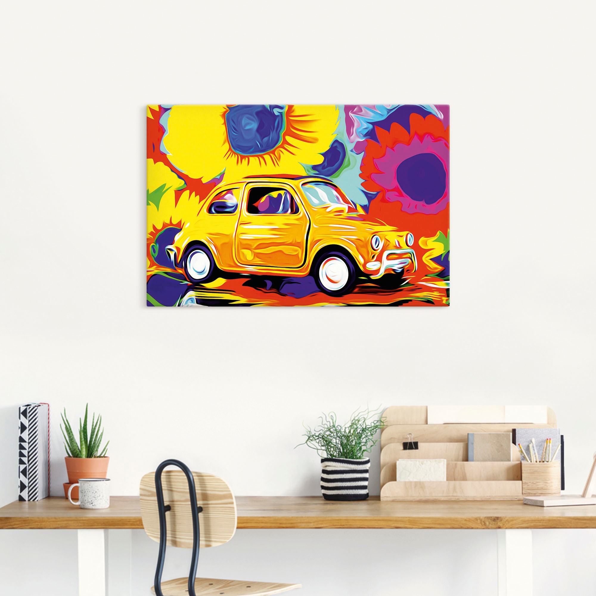 Artland Wandbild »Fiat 500«, Auto, (1 St.), als Alubild, Leinwandbild, Wandaufkleber oder Poster in versch. Größen