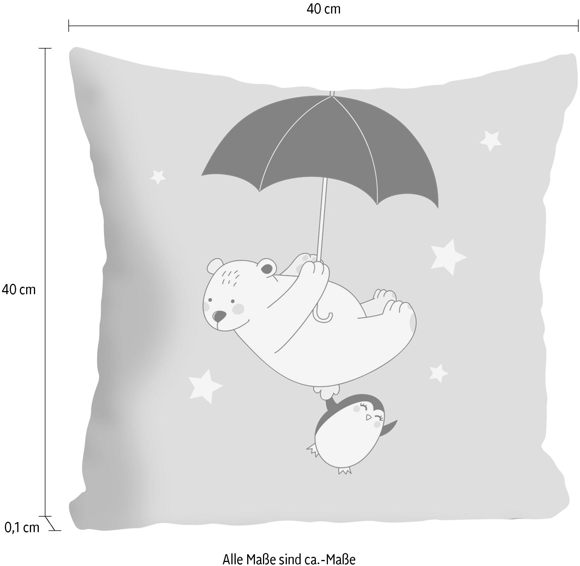 queence Dekokissen »Eisbär & Pinguin« Kissenhülle ohne Füllung, 1 Stück