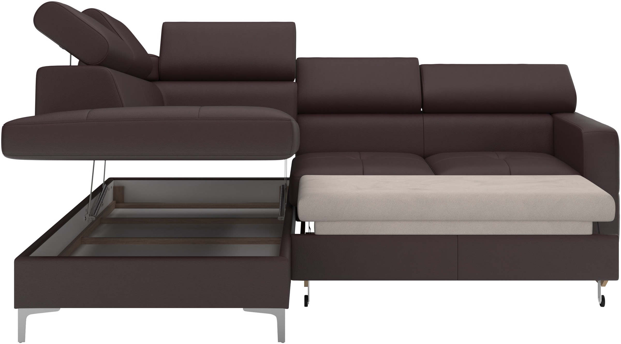 COTTA Ecksofa »Sammy L-Form«, mit Kopfteilverstellung, wahlweise mit Bettfunktion & Bettkasten