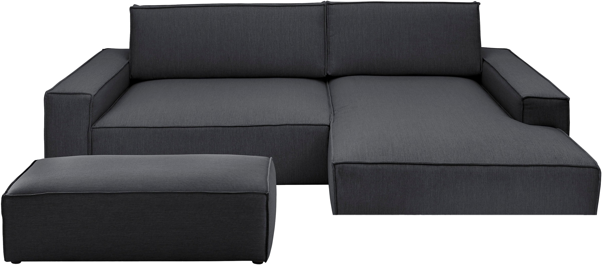Home affaire Polsterecke »NEU: SHERWOOD XXL tief, L-Form mit Schlaffunktion, Big-Sofa mit Hocker«, (Set, 2 St.), stellbar zum Schlafsofa (Krokodilverbinder), Cord, Leinenoptik