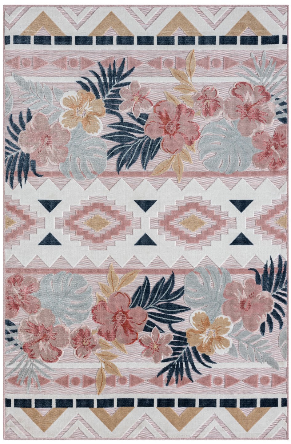 Myflair Möbel & Accessoires Teppich »Lotus Lagerräumung«, rechteckig, 8 mm Höhe, florales Design, Blumen Motiv, Outdoor geeignet, Balkon, Terrasse