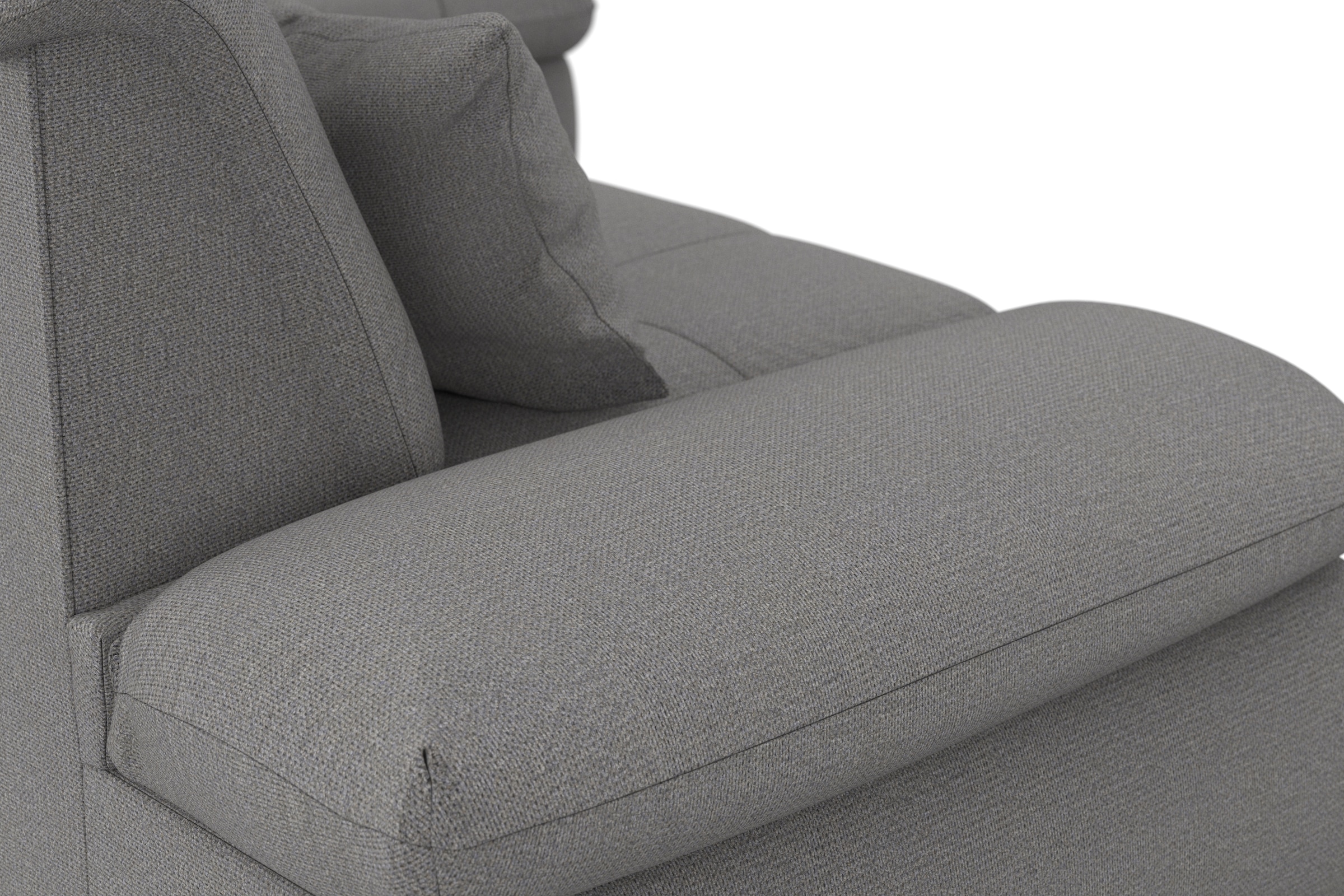 DOMO collection Ecksofa »Moric, L-Form, XXL-Sofa - Breite 300cm«, wahlweise mit Bettfunktion und Armteilverstellung, dunkelgrau
