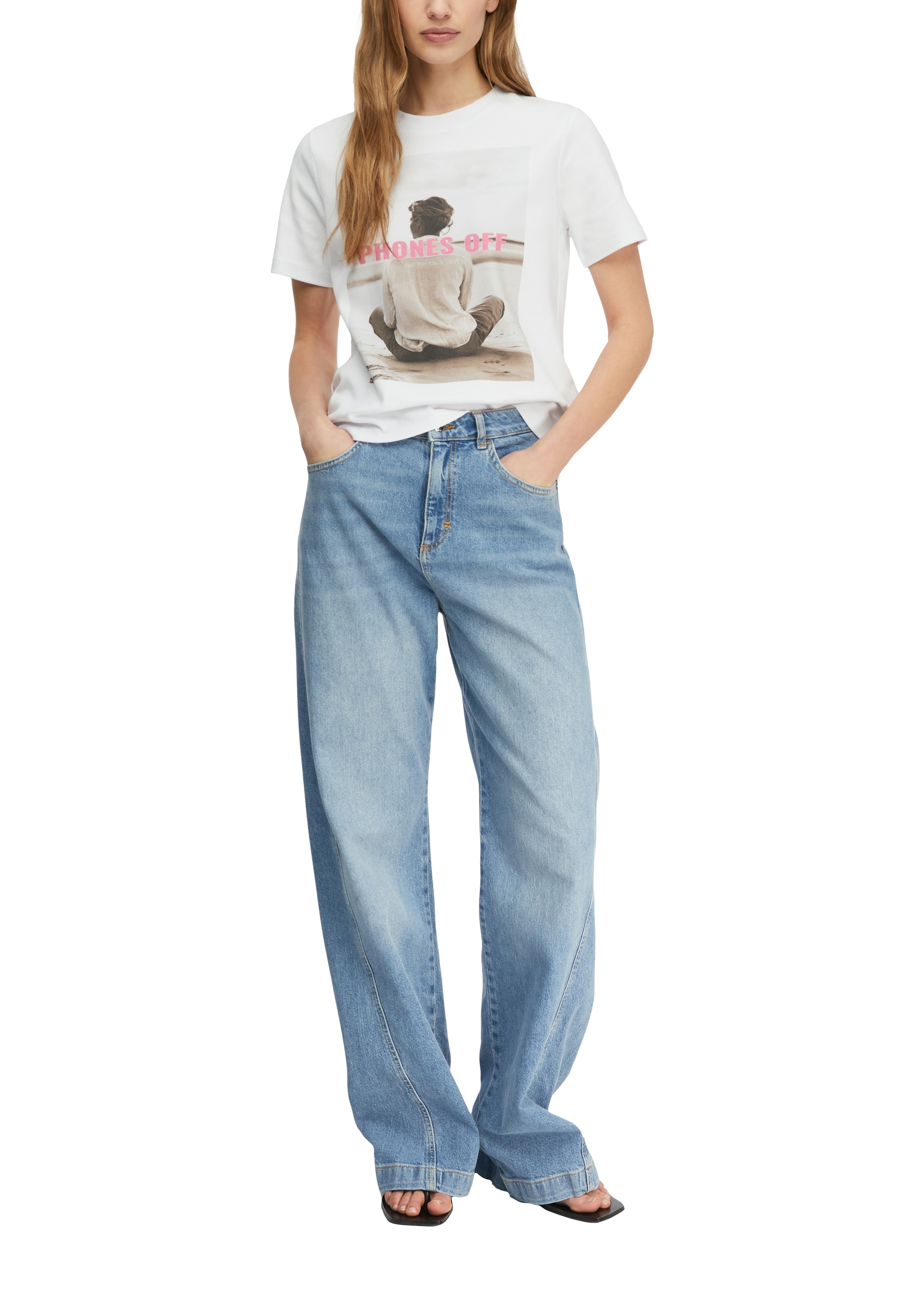 Comma Print-Shirt Sommershirt mit Frontpint