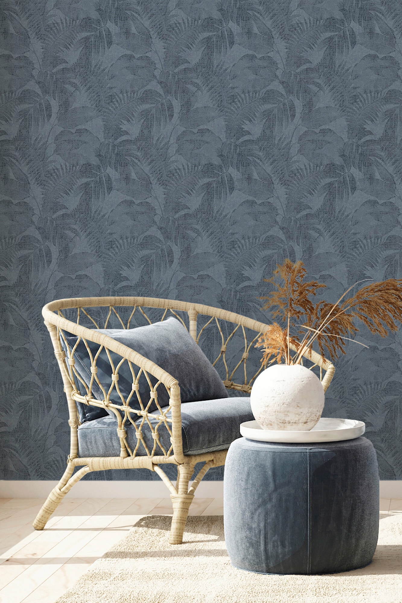 living walls Vliestapete »New Walls Cosy & Relax mit Palmenblättern«, floral-botanisch-Wald, Palmentapete Tapete Dschungel Tapeten Wohnzimmer Schlafzimmer Küche