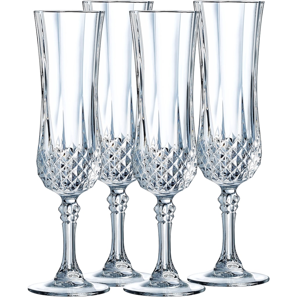 Luminarc Sektglas »Trinkglas Longchamp Eclat«, (Set, 4 tlg.), Gläser Set, sehr hochwertiges Kristallinglas