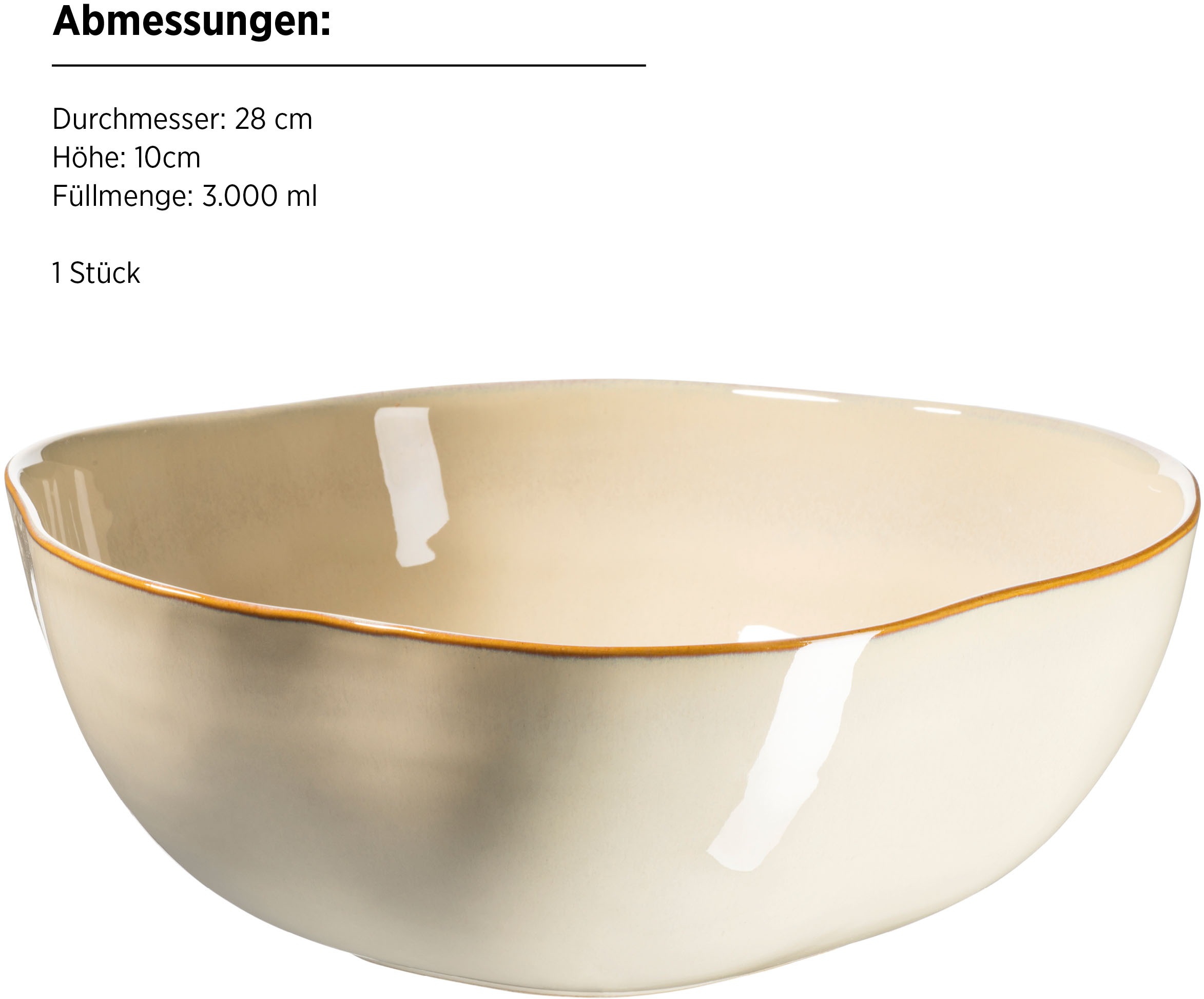MÄSER Schüssel »Cordelia, Schale, aus Steinzeug, Ø 28 cm«, 1 tlg., aus Steinzeug
