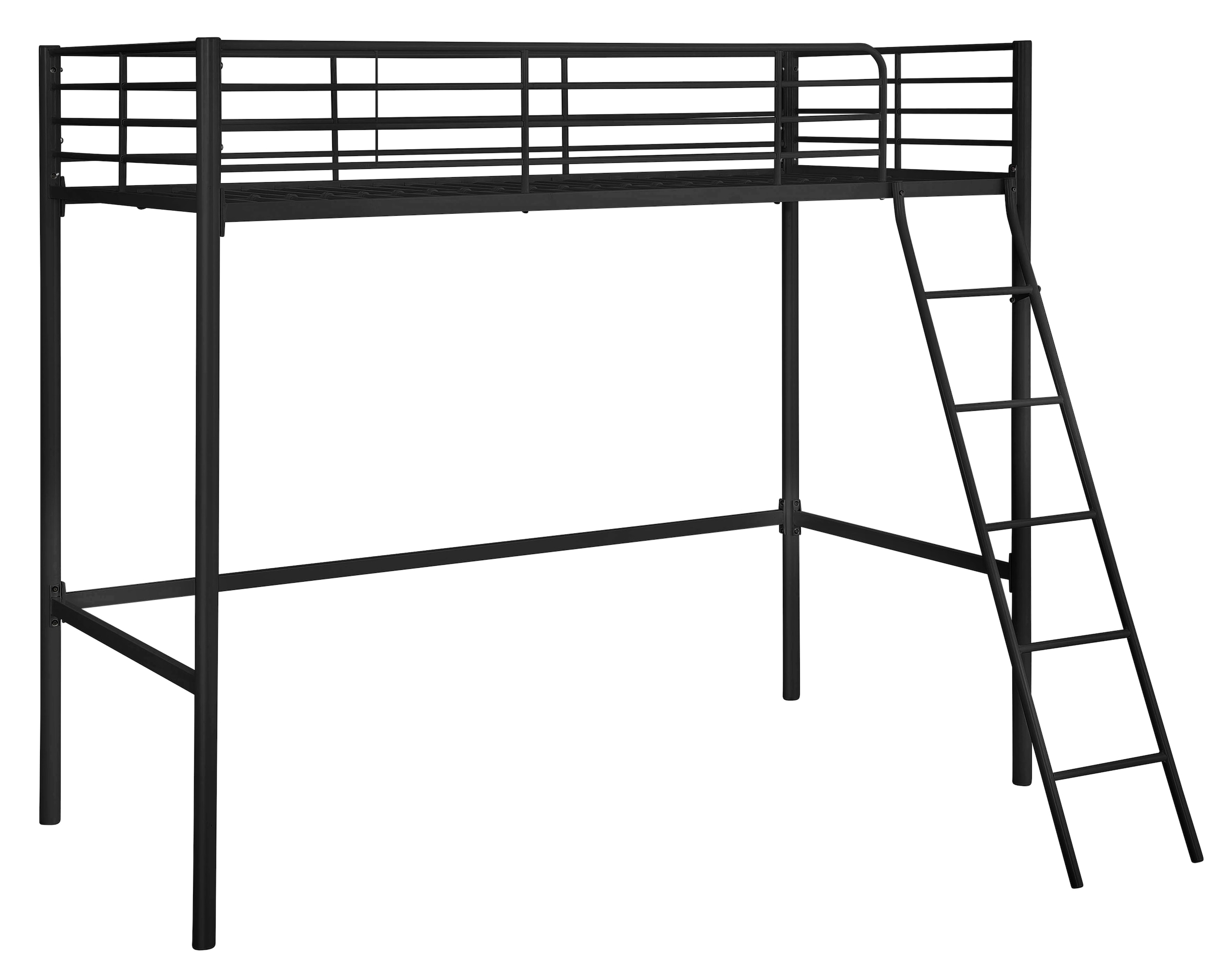 Lüttenhütt Hochbett »Hayo, Topseller! Zeitloses Metallbett, in mehreren Farben«, (Gesamtmaße (B/T/H) ca. 208/159/186 cm), inkl. Lattenrost, Absturzsicherung und Leiter aus Metall