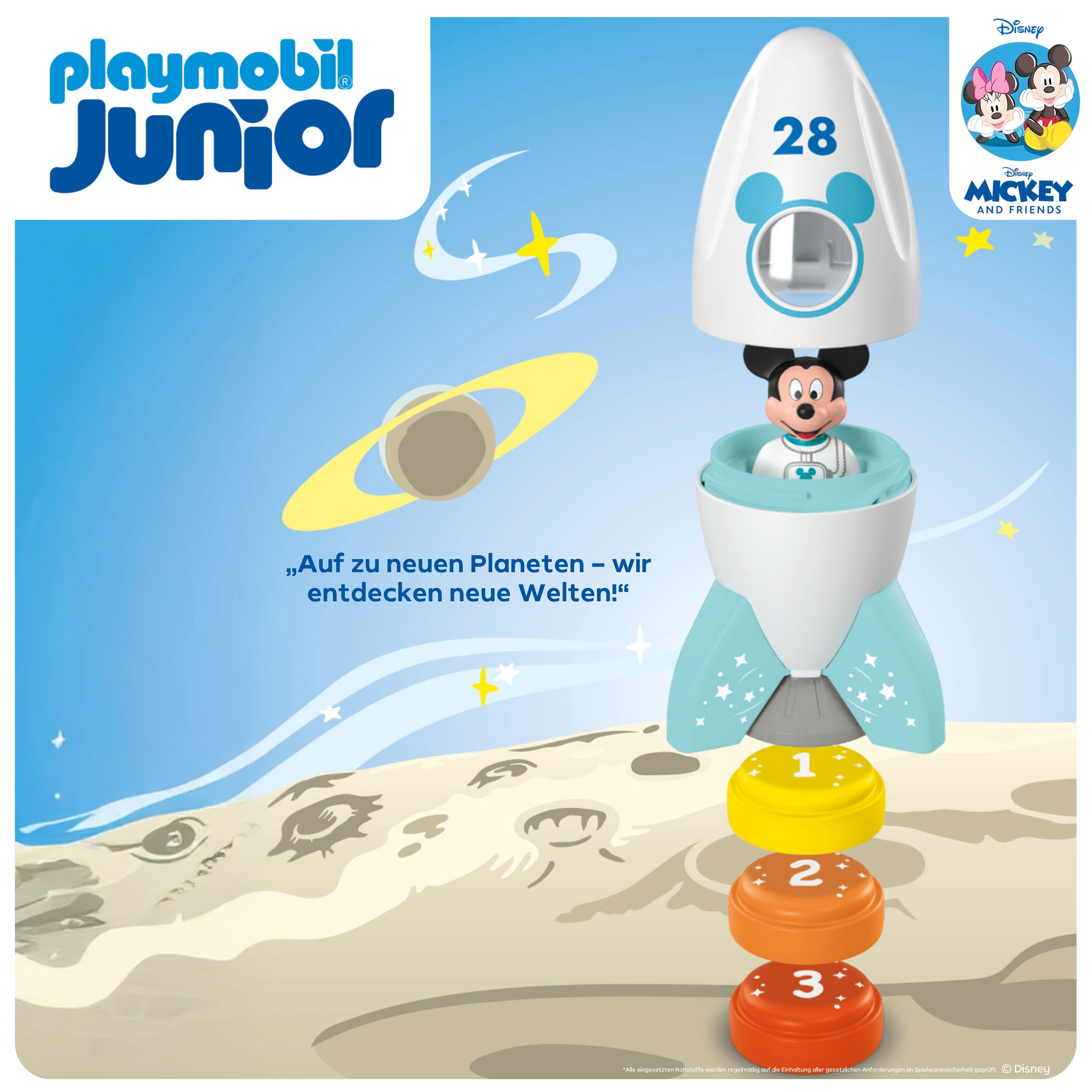 Playmobil® Konstruktions-Spielset »Micky Maus' Raketen- & Weltraum-Abenteuer (71771), JUNIOR & Disney«, (5 St.), Made in Europe