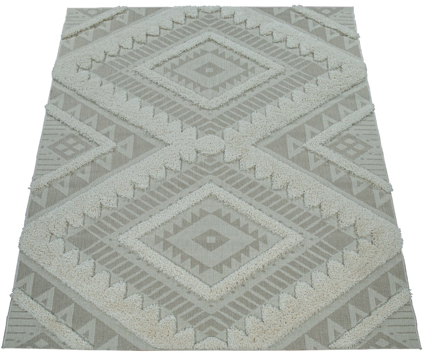 Paco Home Teppich »Eupen 471«, rechteckig, Hoch-Tief-Struktur, Rauten Muster,  In- und Outdoor geeignet online kaufen