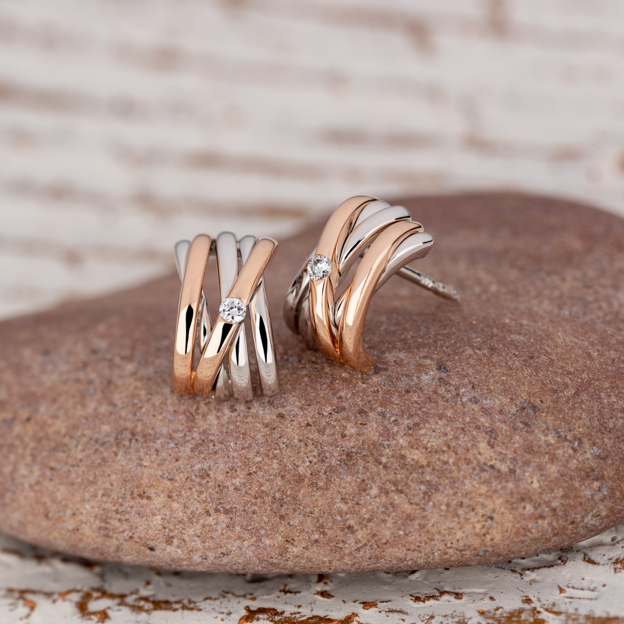 Orolino Paar Ohrstecker »585 Gold zweifarbig Brillant 0,04ct.«