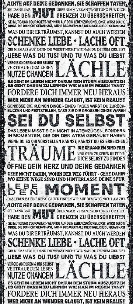 living walls Bordüre »pop.up Panel«, mit Schrift-Motiv-gemustert, Vinyl Wand Schräge Borte Wohnzimmer Schlafzimmer Küche Design Optik